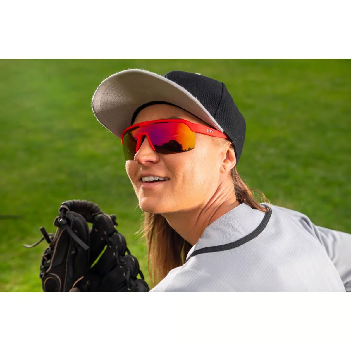 goodr Bolt G - Dante's Shin Splint Inferno Sunglasses Unisex Red Frame Red Lens Polarized
