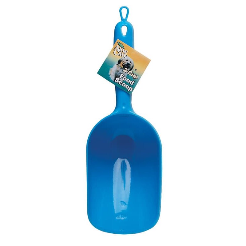 Aloe Care Blue Plain Plastic 16 oz Pet Food Scoop For All Pets