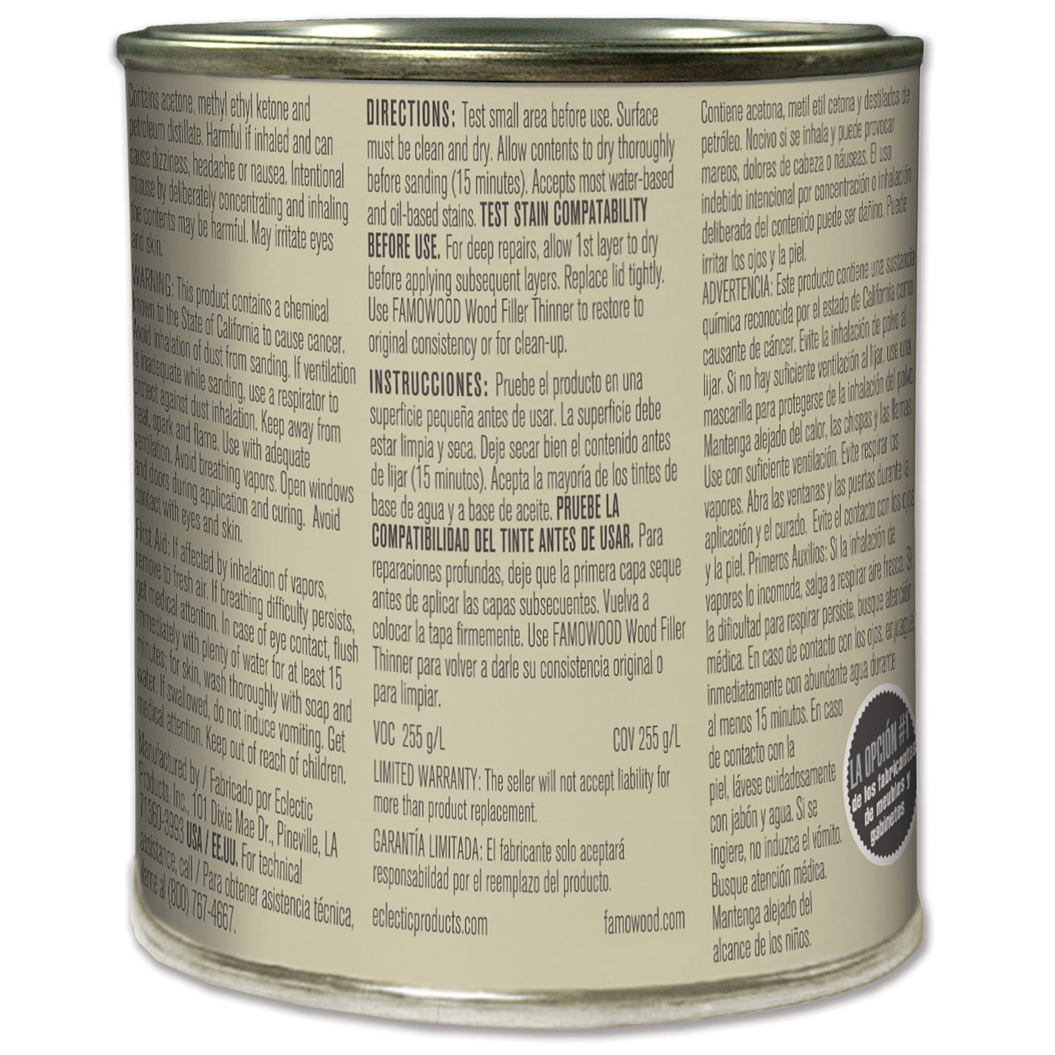 Famowood Natural/Tupelo/White Pine Wood Filler 1 pt