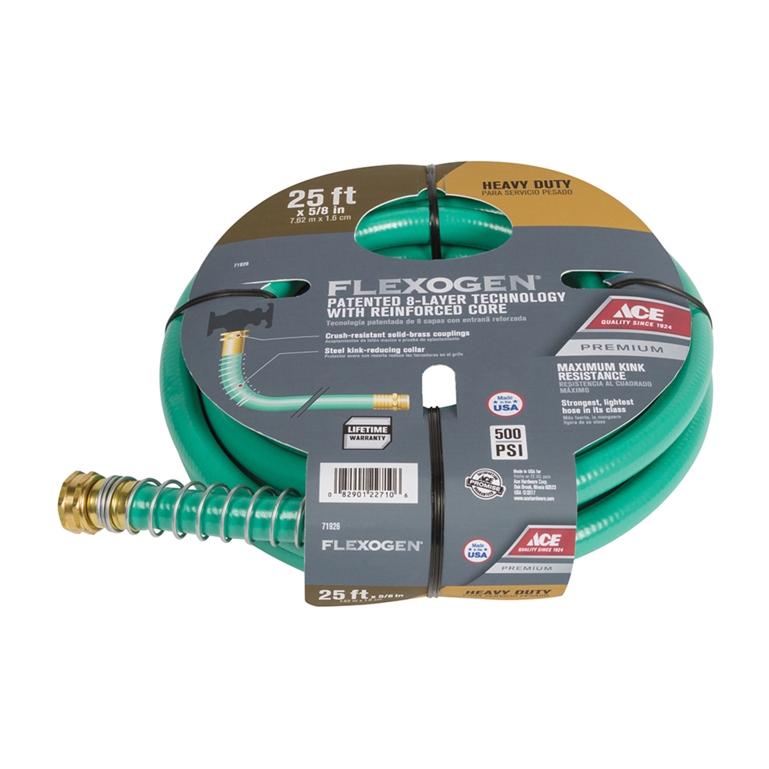 Ace Flexogen 5/8 in. D X 25 ft. L Heavy Duty Premium Grade Garden Hose
