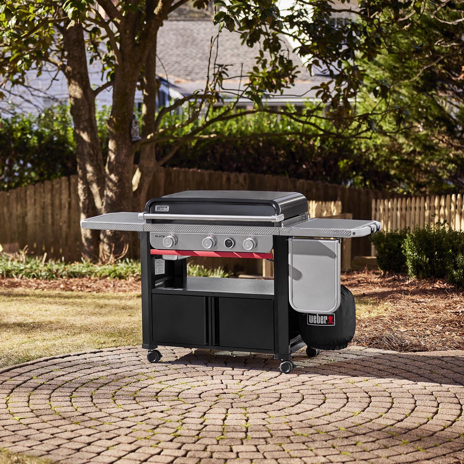 Weber Slate 30" Rust-Resistant 3 Burner Liquid Propane Digital Thermometer Outdoor Griddle Black 30 IN ACE EXCLUSIVE