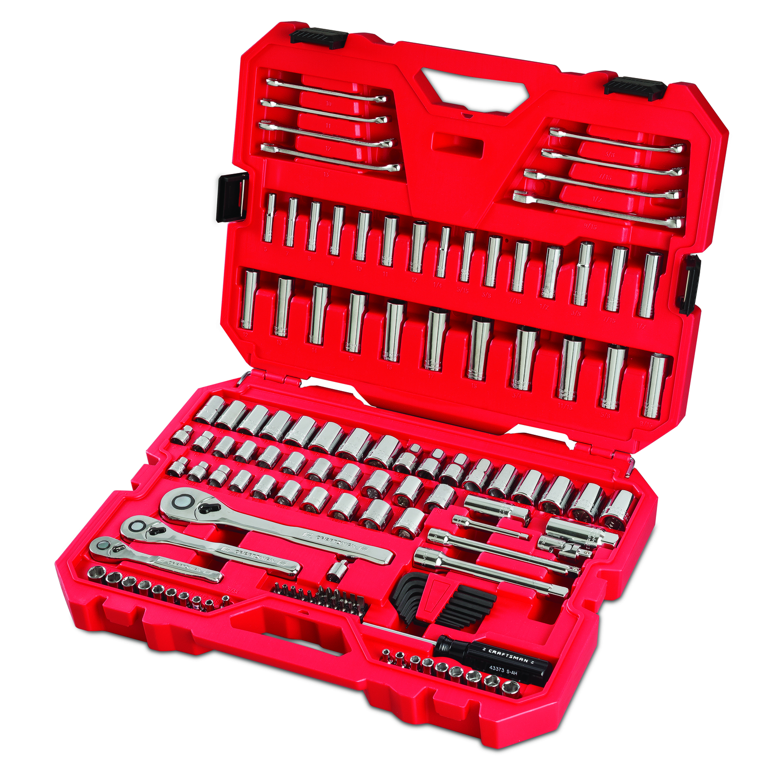 Craftsman 1/4, 3/8 and 1/2 in. drive Metric and SAE 6 and 12 Point Mechanic's Tool Set 135 pc