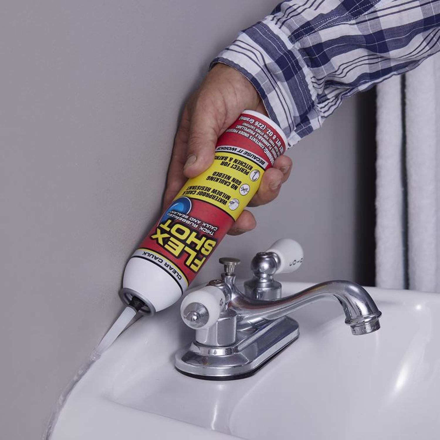 Flex Seal Family of Products Flex Shot Clear Rubber All Purpose Waterproof Sealant 8 oz