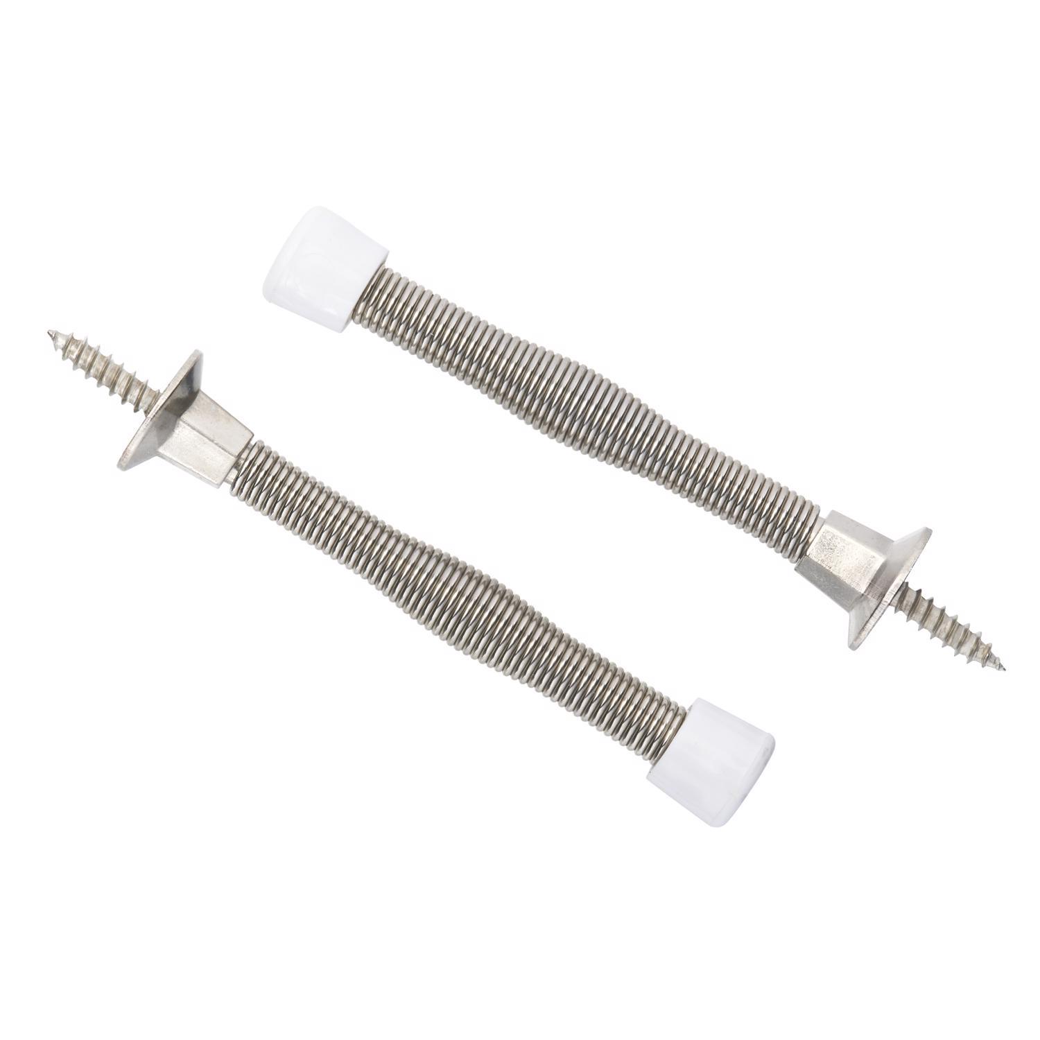 Ace 3 in. W Metal Satin Nickel Silver Spring Door Stop Mounts to door and wall 0 in.