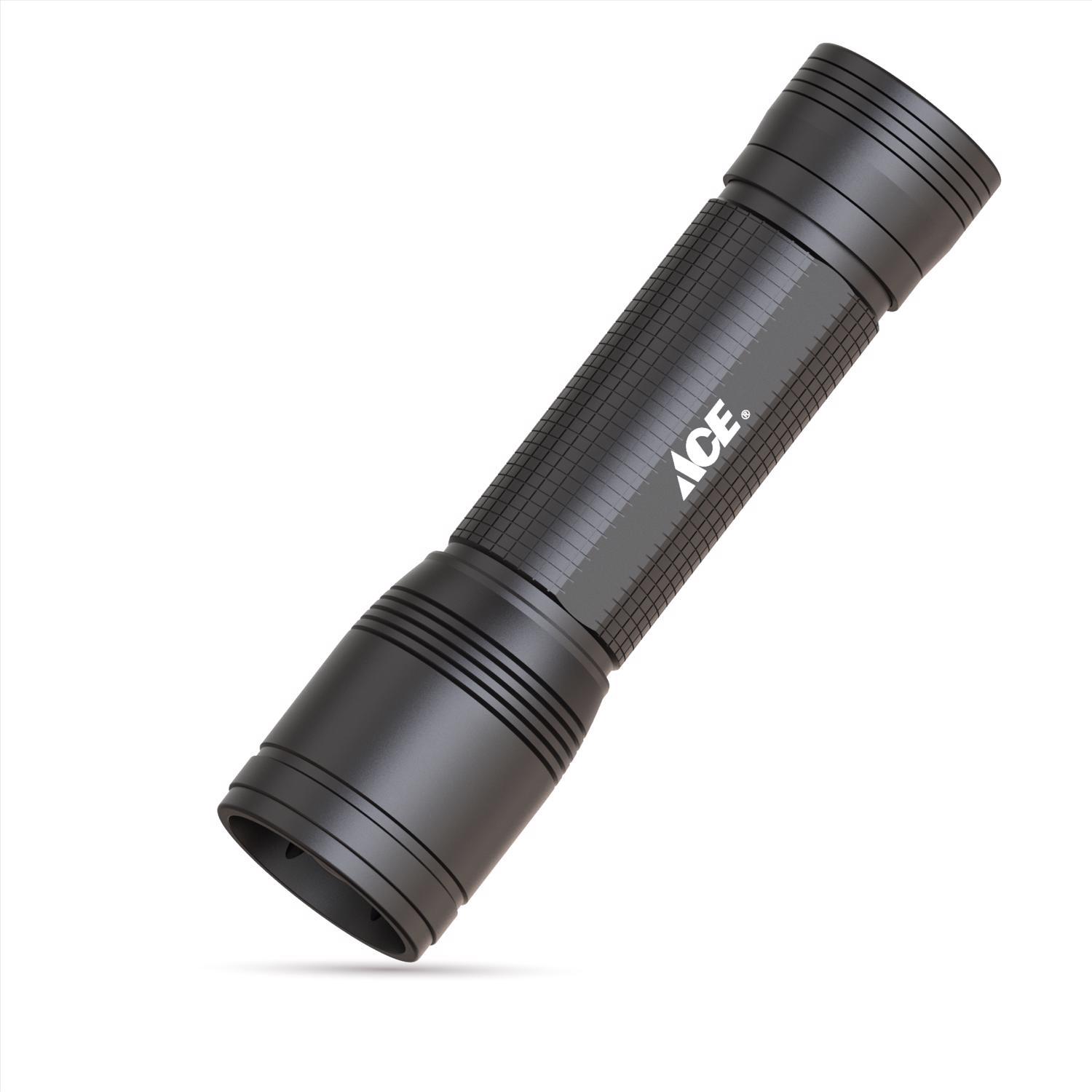 Ace 1000 lm Black LED Flashlight AA Battery