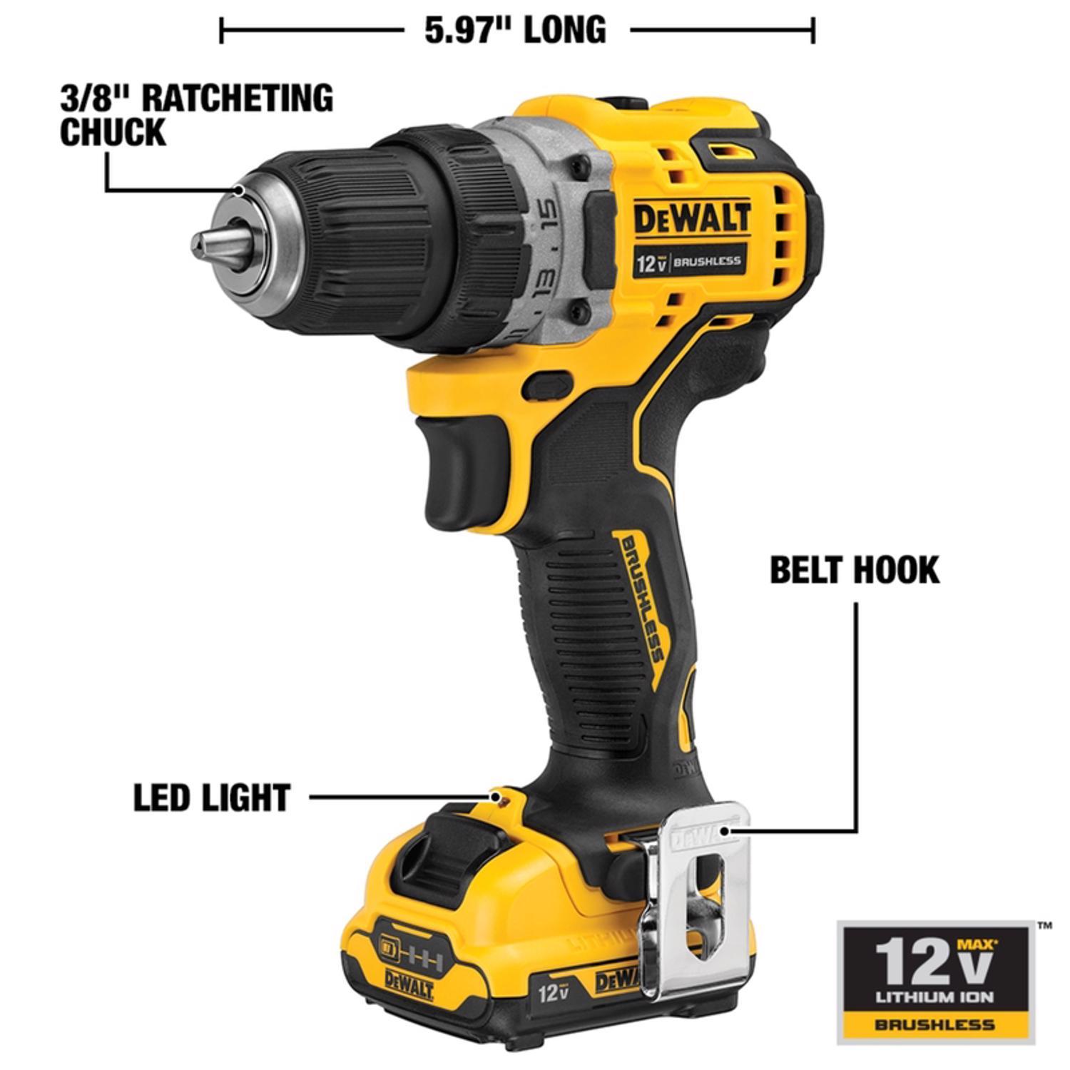 DeWalt 12V MAX XTREME 3/8 in. Brushless Cordless Drill/Driver Kit (Battery &amp; Charger)