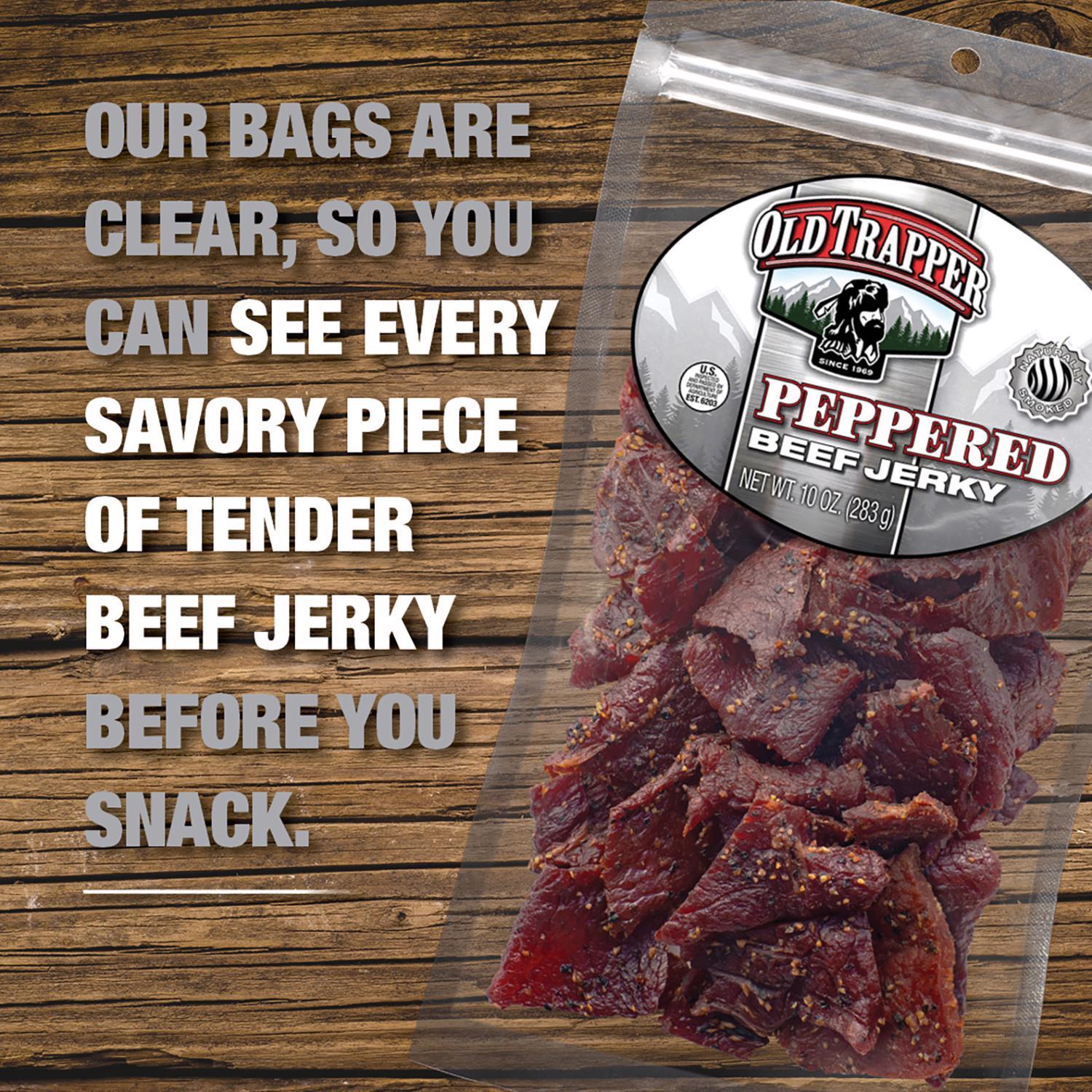 Old Trapper Peppered Beef Jerky 10 oz Bagged