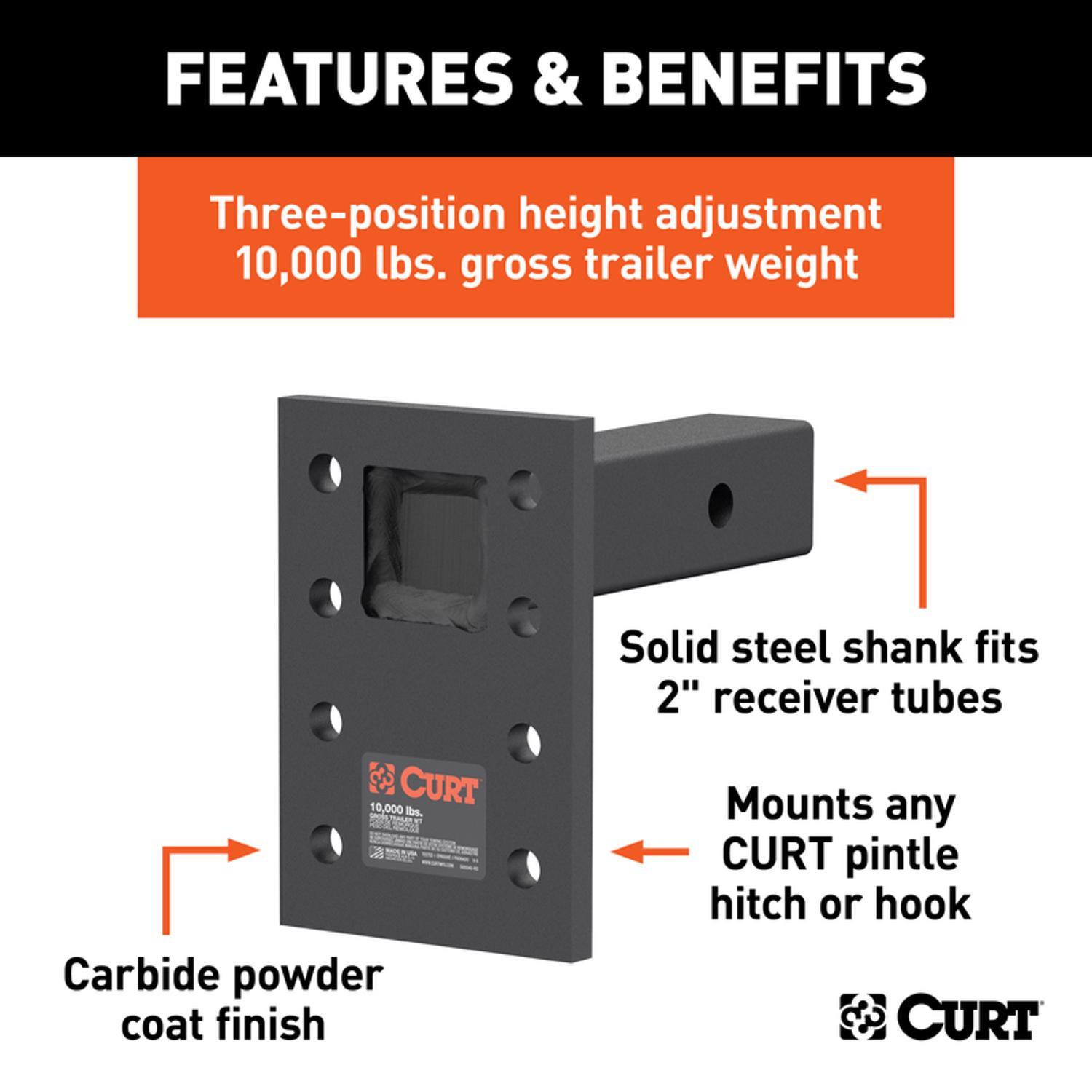 CURT 10000 lb. cap. Pintle Mounting Plate