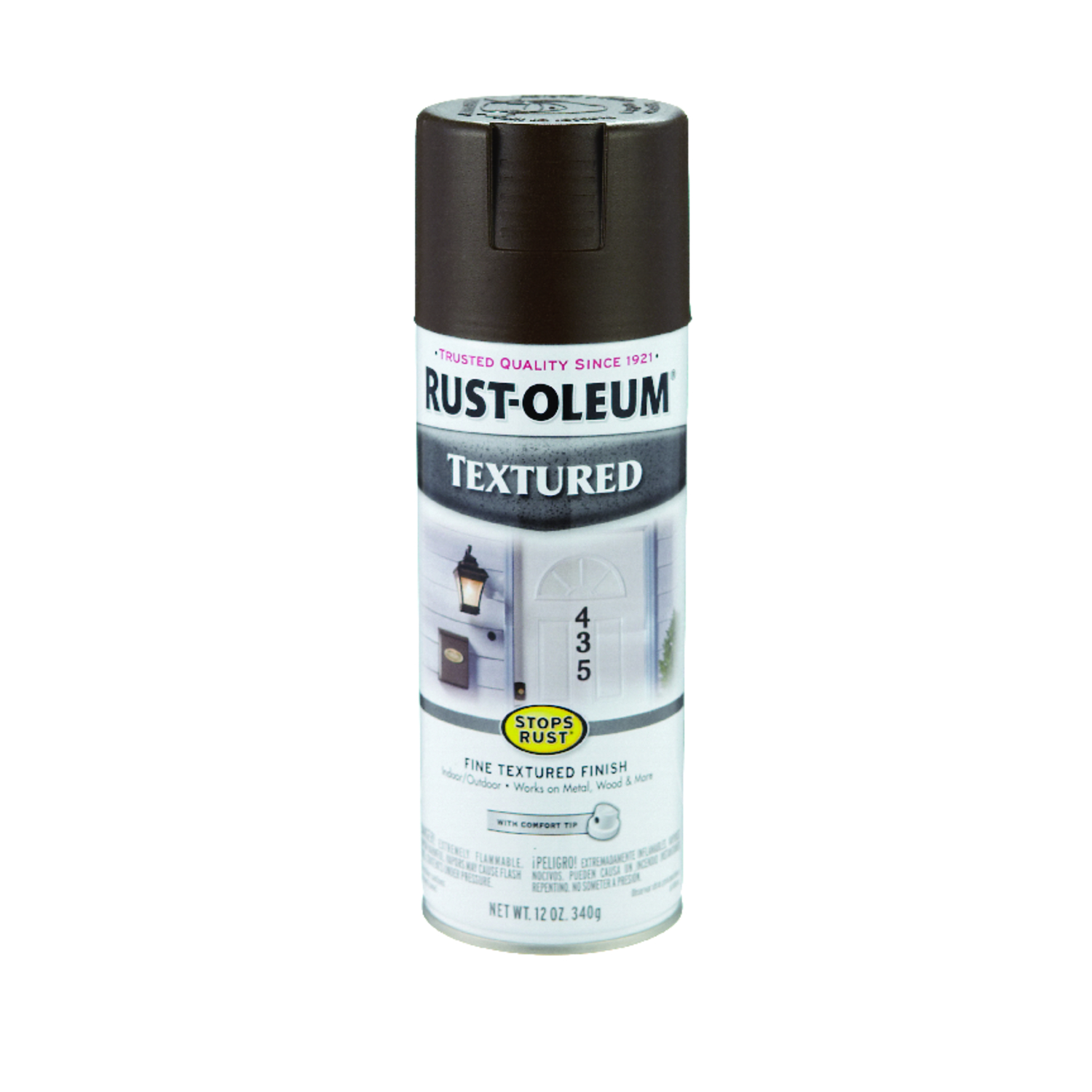 Rust-Oleum Stops Rust Textured Dark Brown Spray Paint 12 oz
