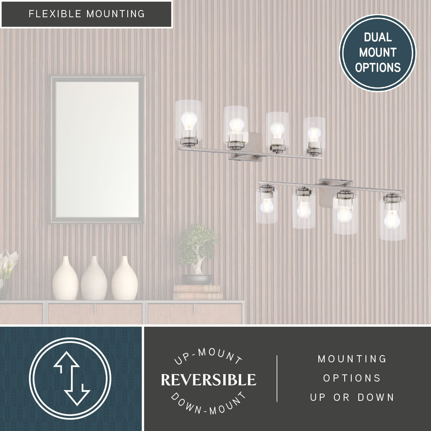 Vaxcel Lighting W0530 Park Ridge 4 Light 28 in.W Vanity Light - Nickel