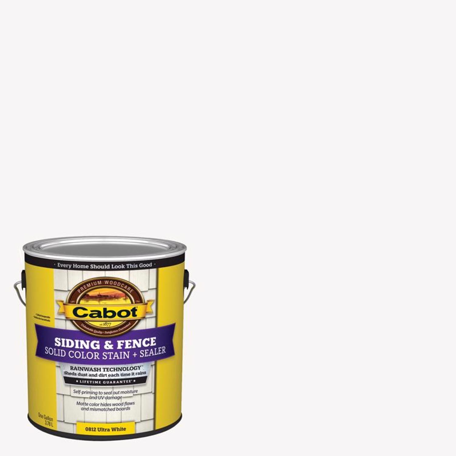 Cabot Siding & Fence Solid Tintable Ultra White Base Stain and Sealer 1 gal