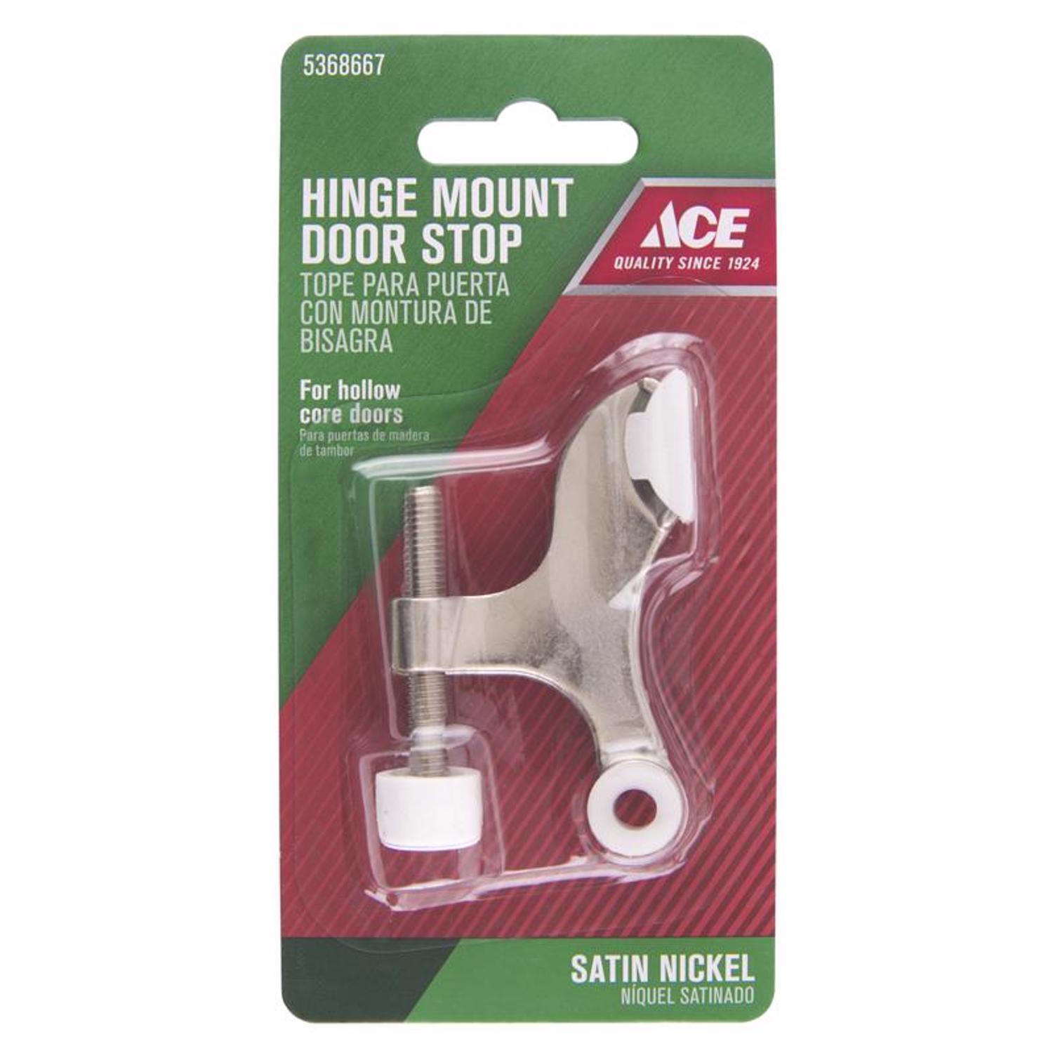 Ace Metal Satin Nickel Silver Hinge Pin Door Stop Mounts to door and wall 0 in.