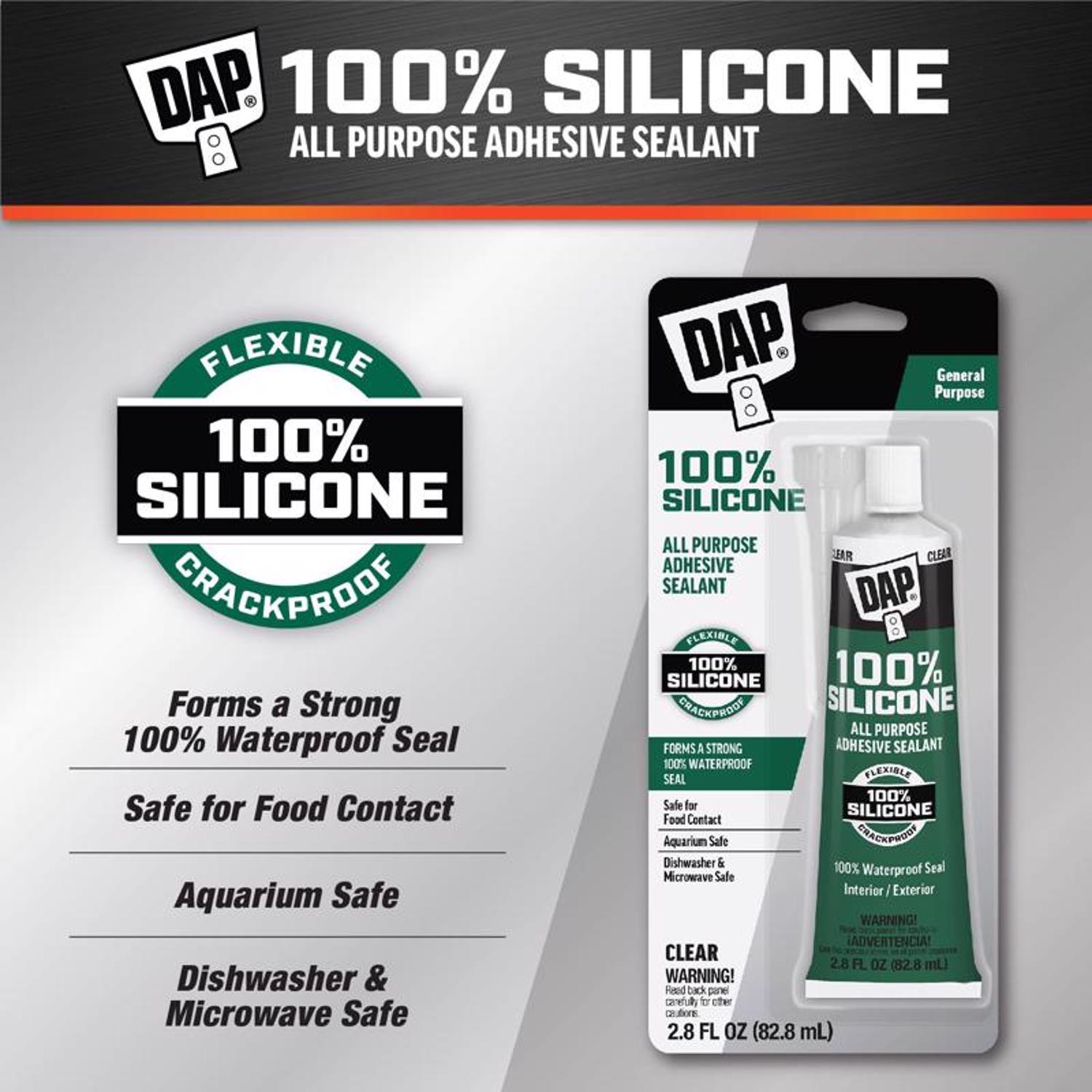 DAP Clear Silicone All Purpose Sealant and Adhesive 2.8 oz