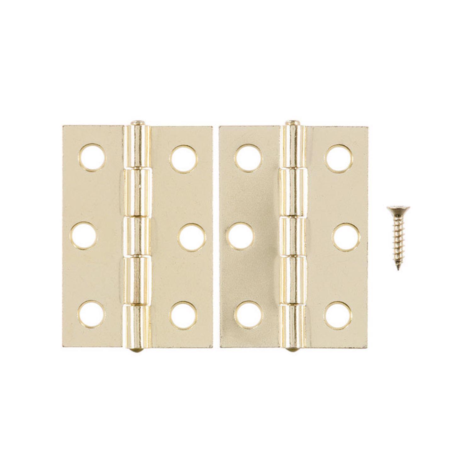 Ace 2-1/2 in. L Bright Brass Narrow Hinge 2 pk