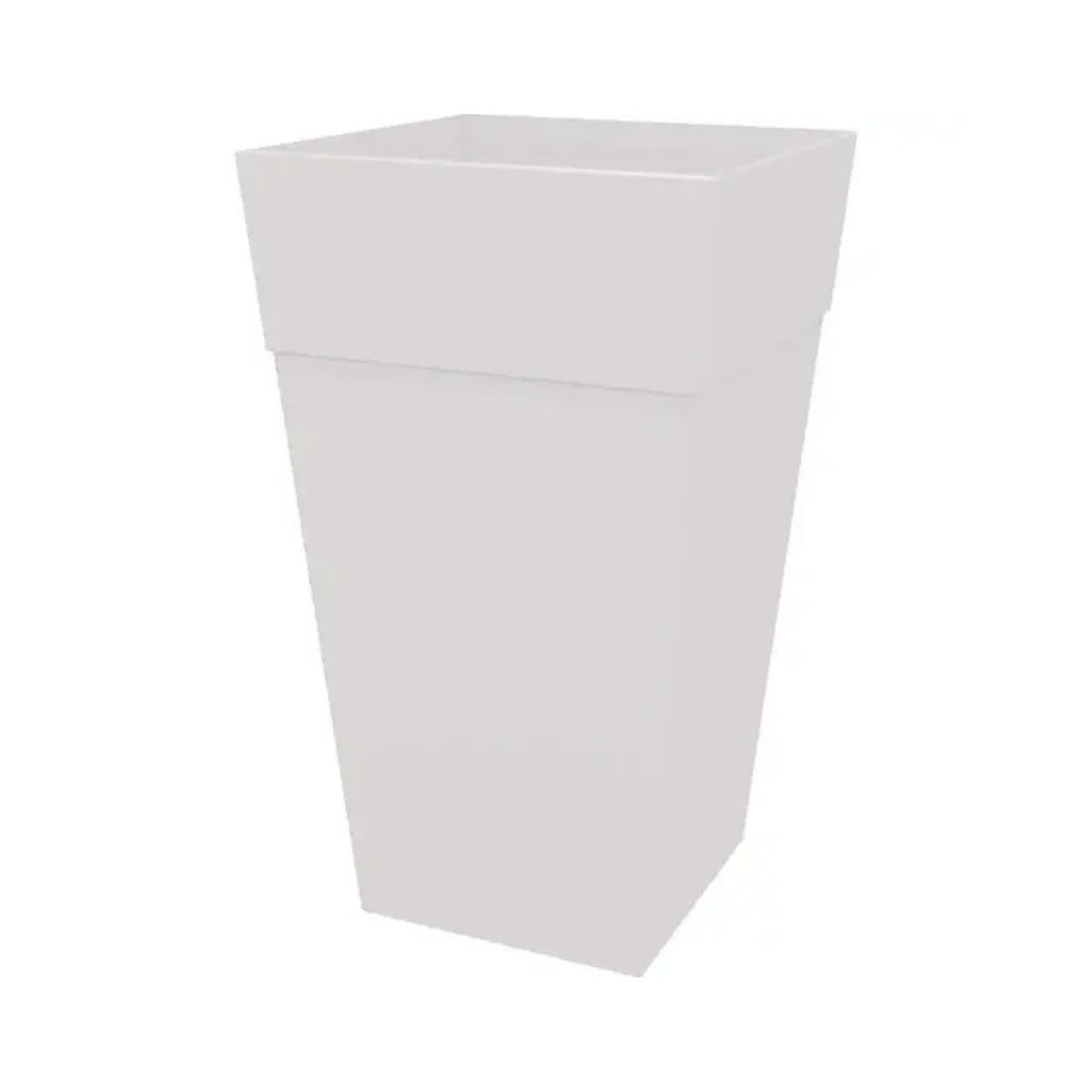 Bloem Planter Finley 25in. H x 14.65in. W x 14.65 in. D Resin Tall Tapered Casper White Casper White
