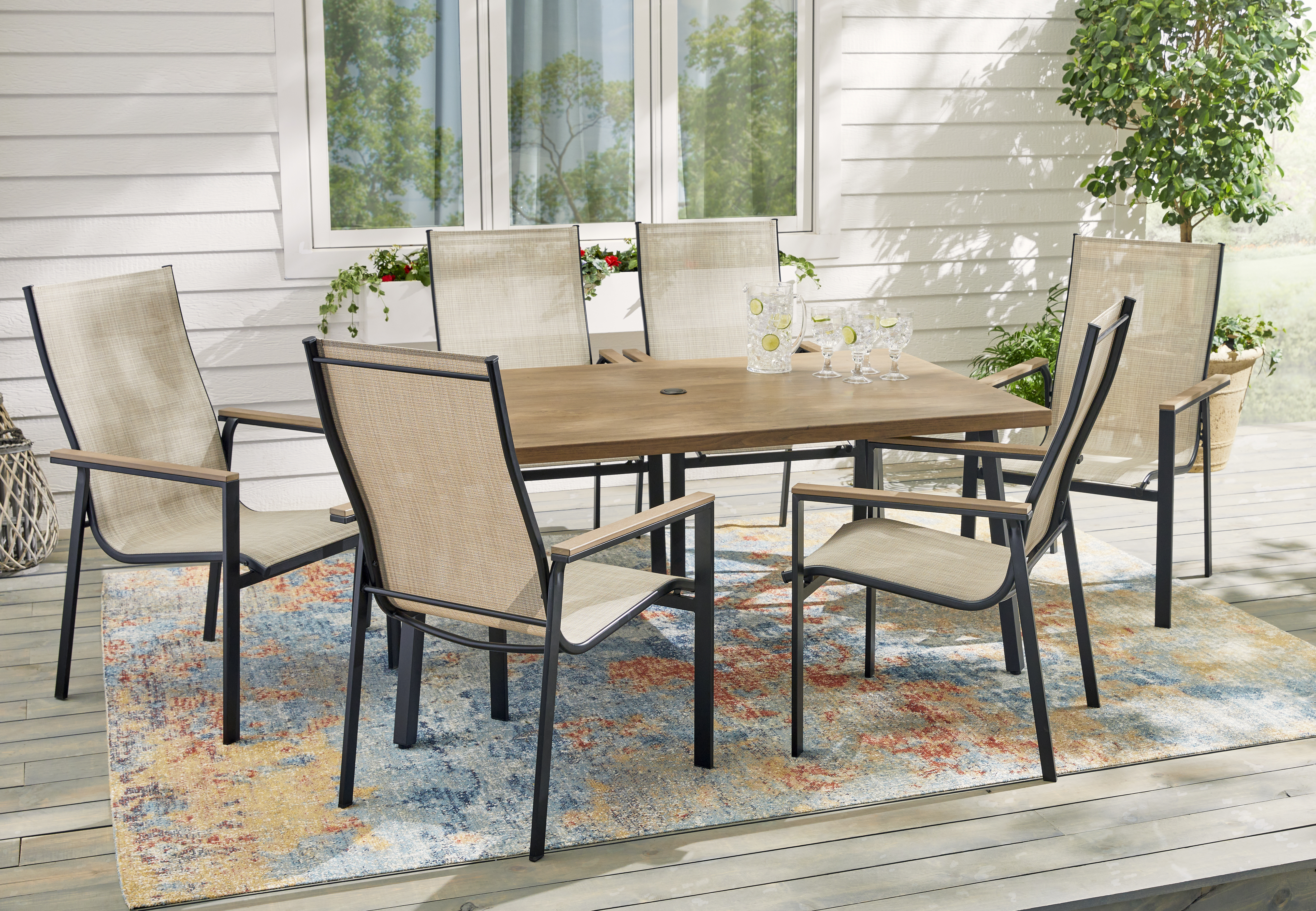 Living Accents 7 peace Dining Set Brown/Sling