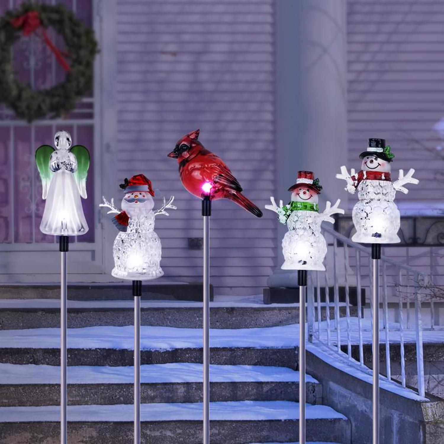 Alpine LED Cool White Assorted 33 in. Garden Stake