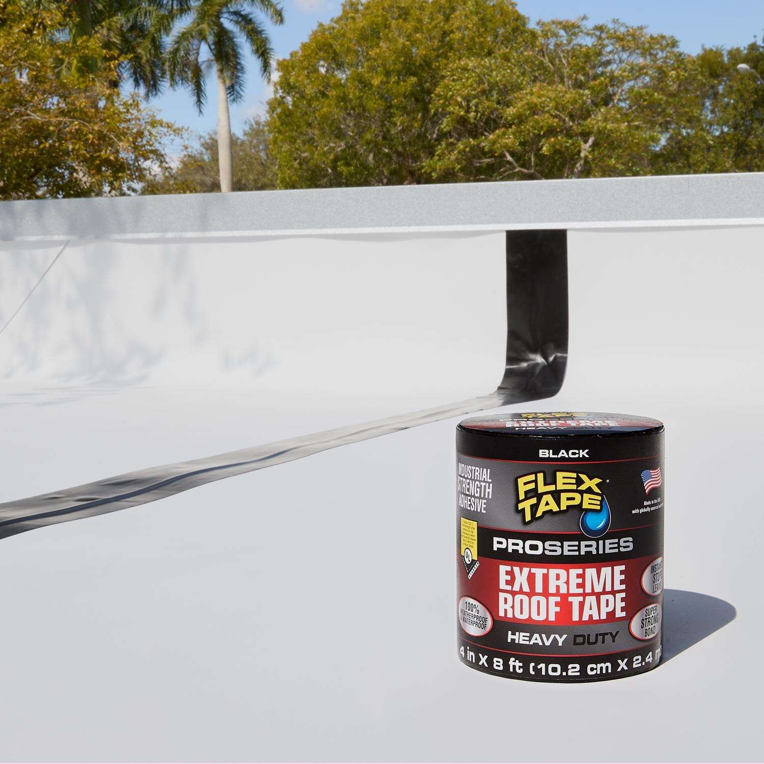Flex Seal Flex Tape Pro Series 4 In. x 8 Ft. Extreme Roof Patching Tape Black