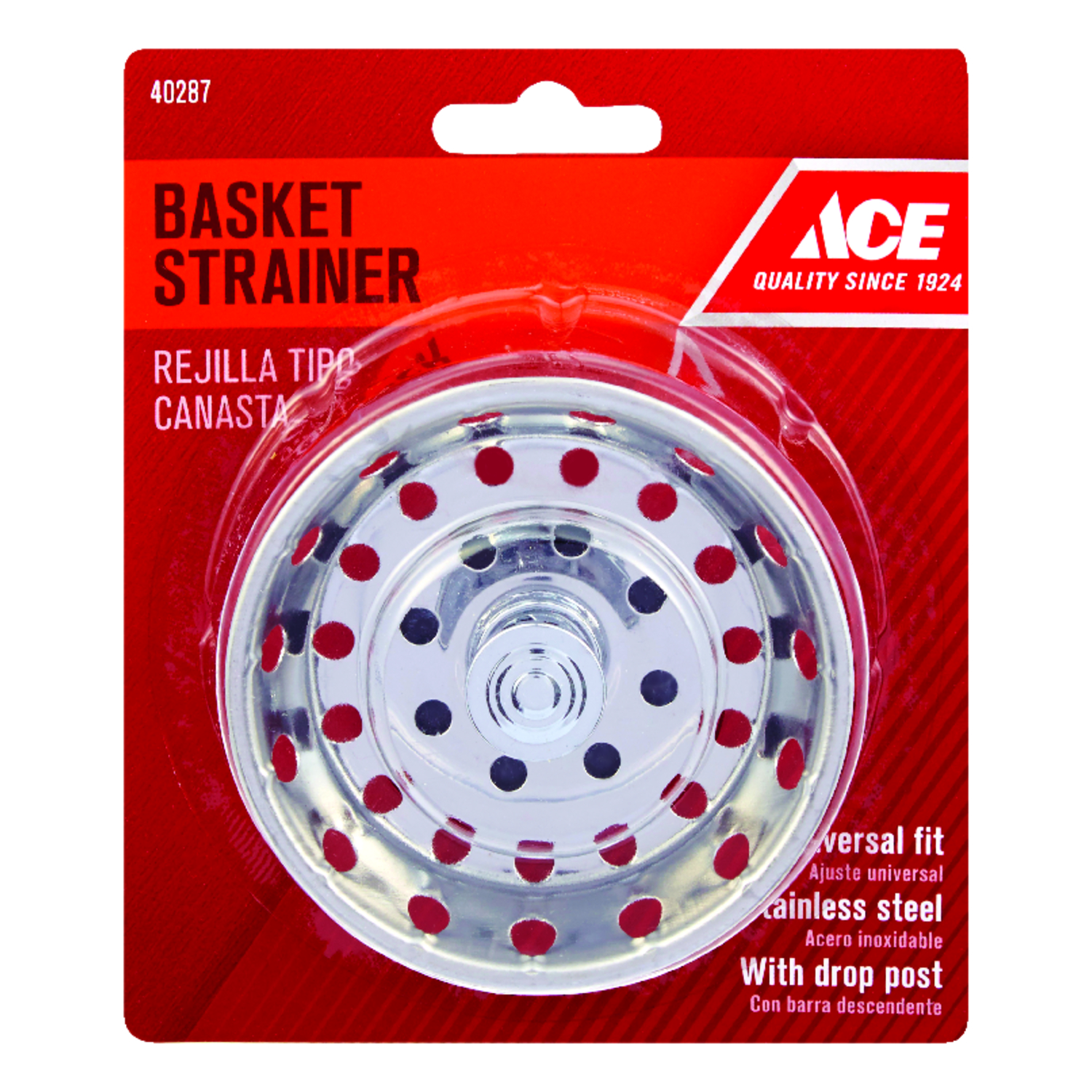 Ace 3-1/2 in. D Chrome Stainless Steel Replacement Strainer Basket Silver