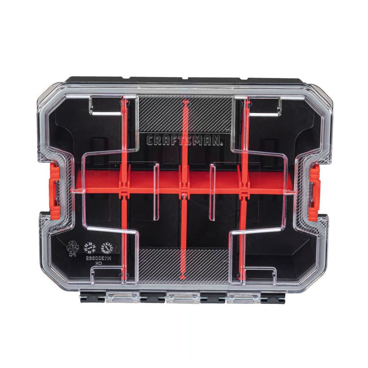 CRAFTSMAN VersaStack 7.5 in. W x 2.76 in. H Small Parts Bin Plastic 8 compartments Black/Red