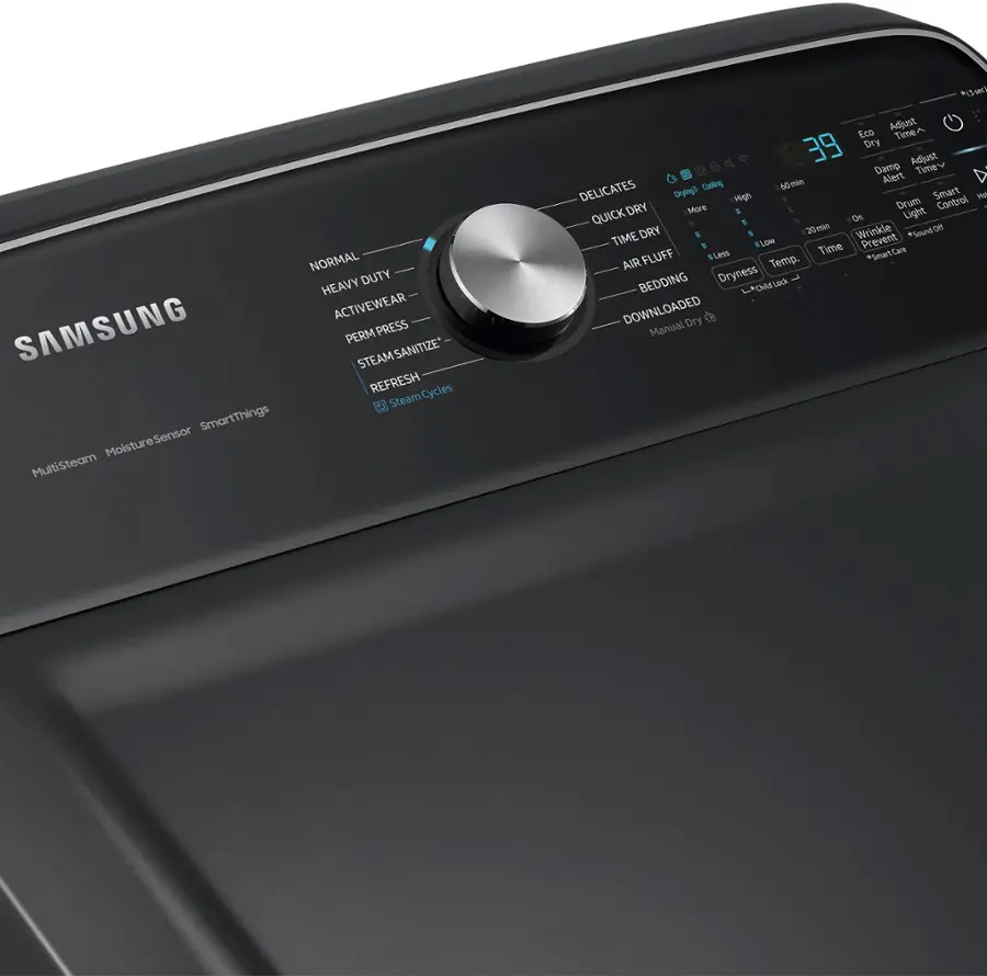 Samsung - 7.4 Cu. Ft. Smart Electric Dryer with Steam Sanitize+ - Black