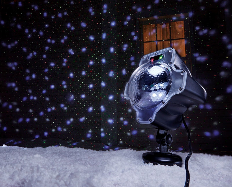 Night Stars Snowfall LED Laser Light White 1 lights