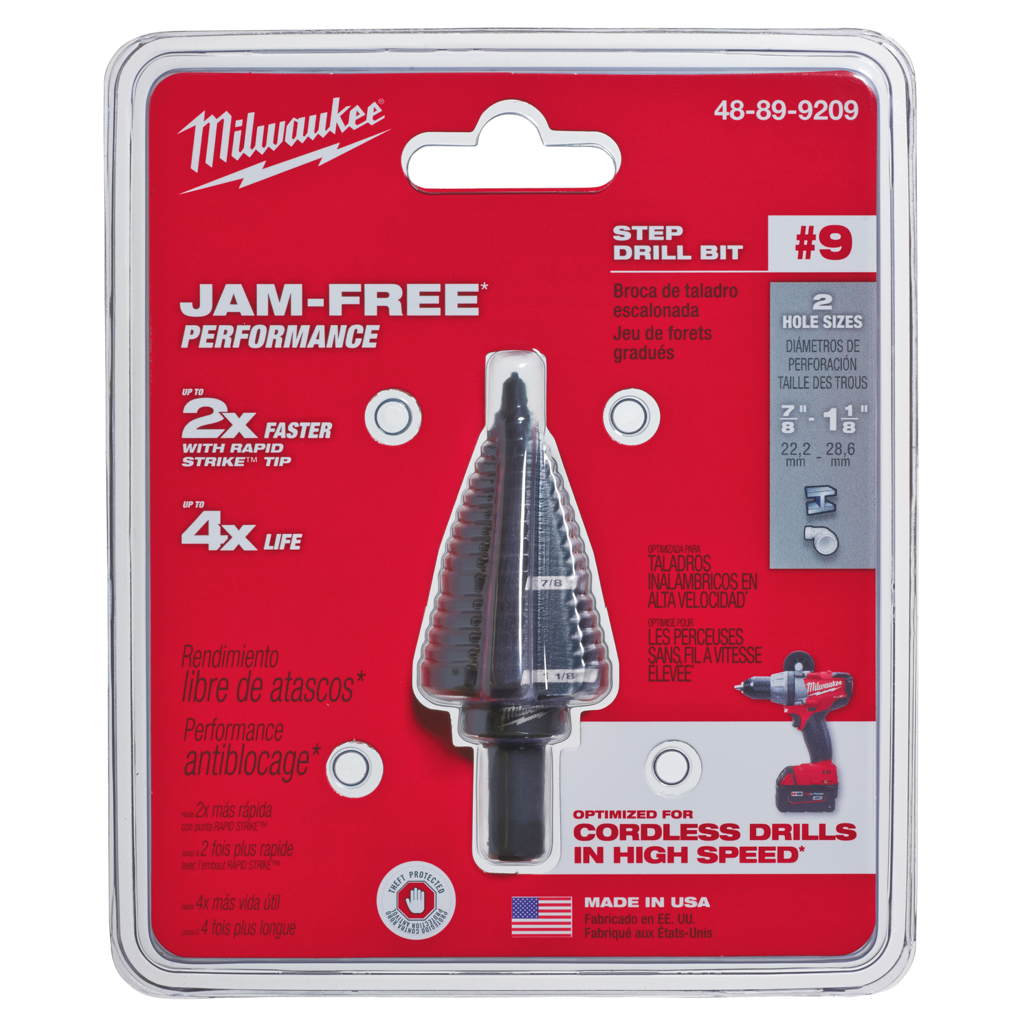 Milwaukee #9 X 6 in. L Step Drill Bit 1 pc