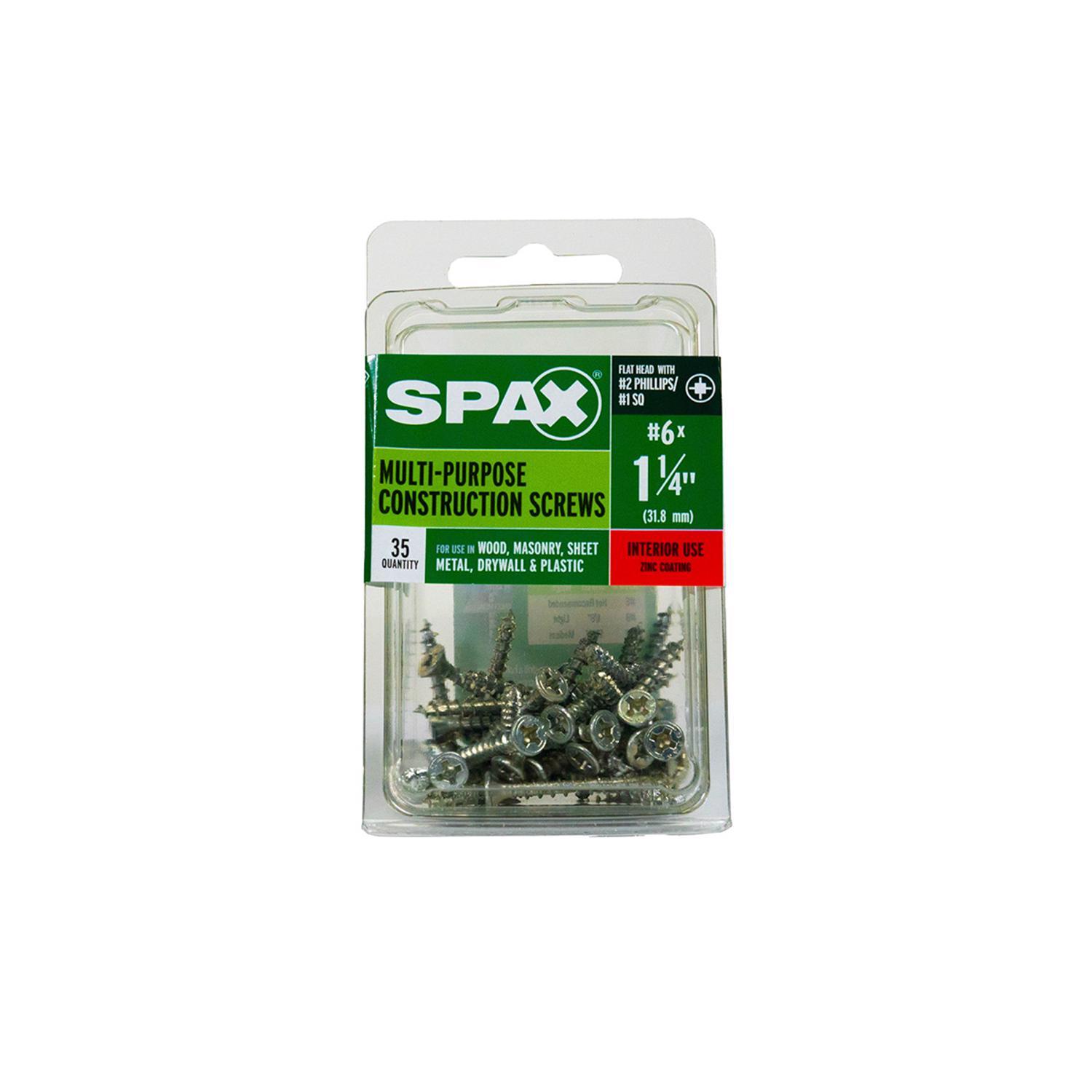 SPAX Multi-Material No. 6 Label X 1-1/4 in. L Unidrive Flat Head Serrated Construction Screws