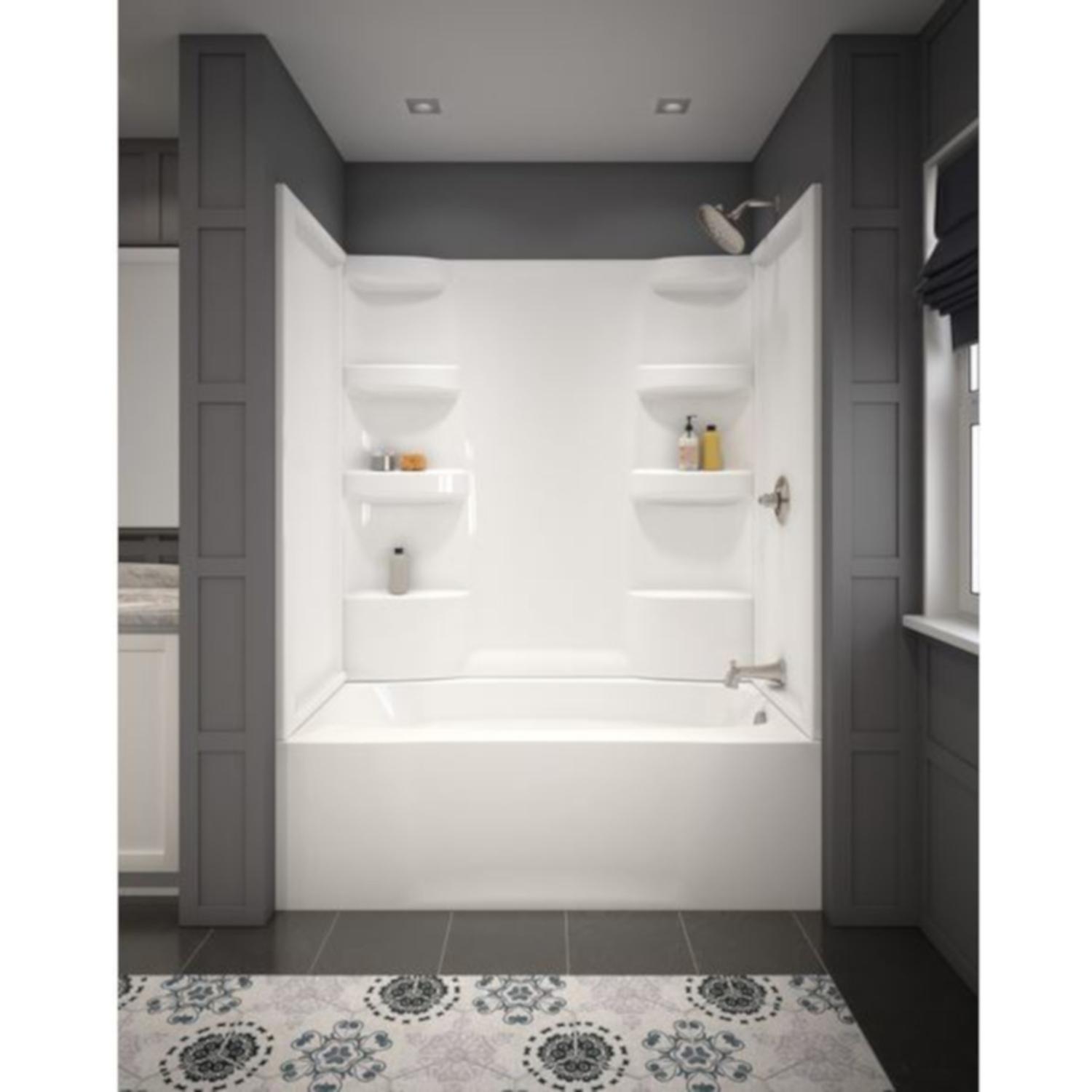 Delta Hycroft 19-1/4 in. H X 32 in. W X 60 in. L White Bathtub
