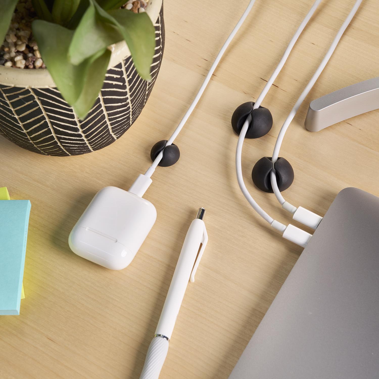 Wrap-It Cable Clips 1 in. L Black Silicone Cable Clip