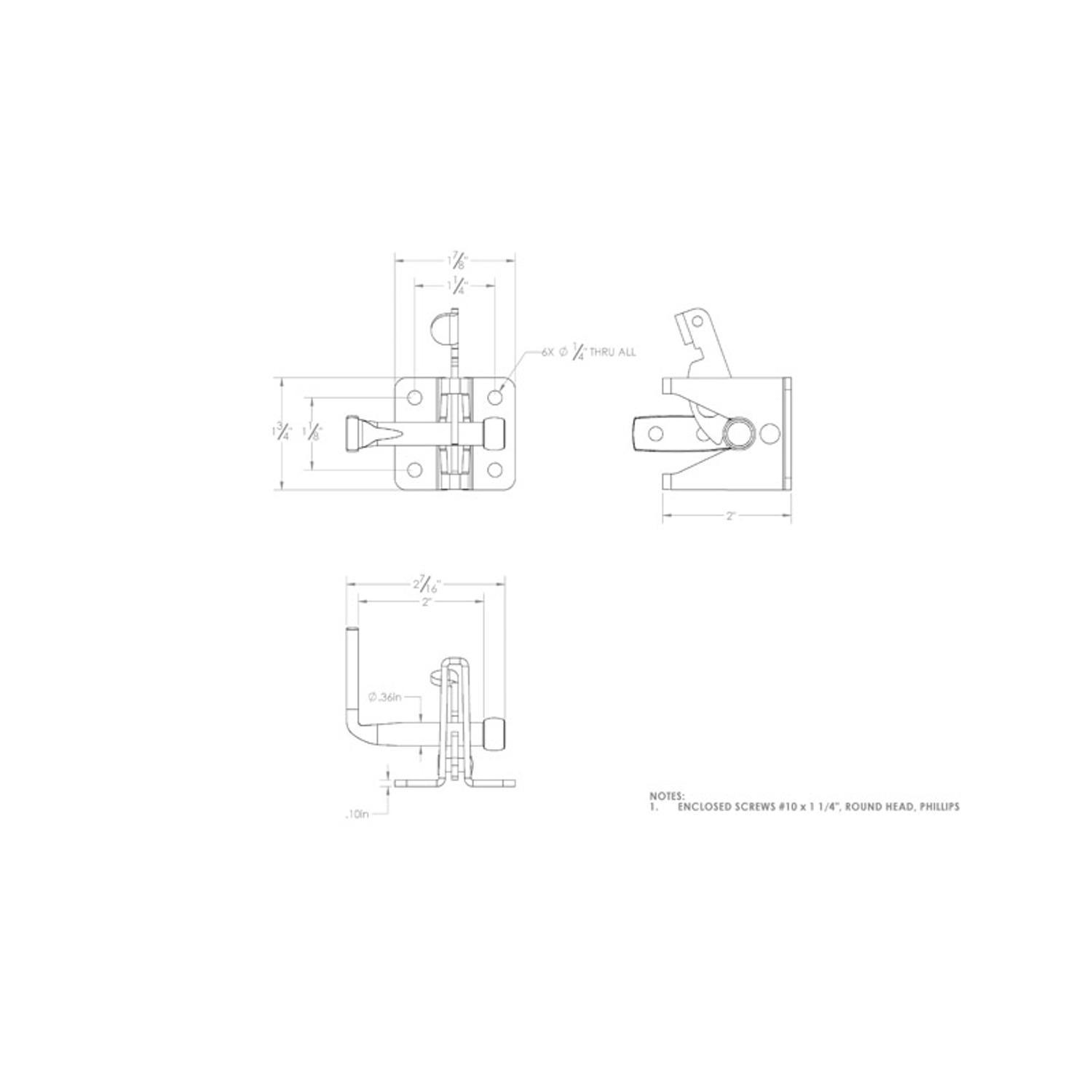 Ace 6.89 in. H X 5 in. W X 1.89 in. L Zinc-Plated Zinc Gate Latch