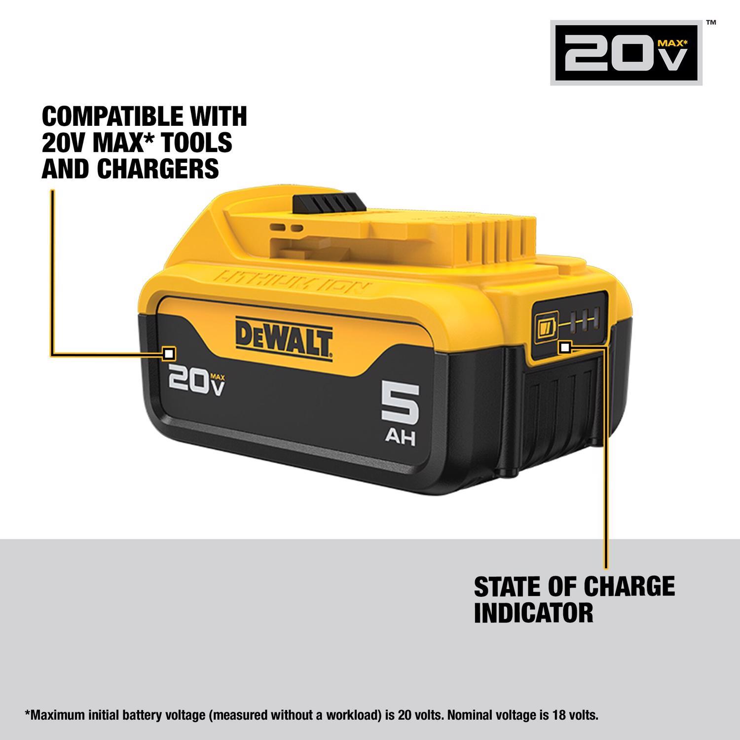 DeWalt 20V MAX DCB205-2 5 Ah Lithium-Ion Battery 2 pc