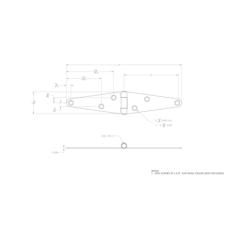 Ace 4 in. L Zinc-Plated Heavy Duty Strap Hinge 1 pk
