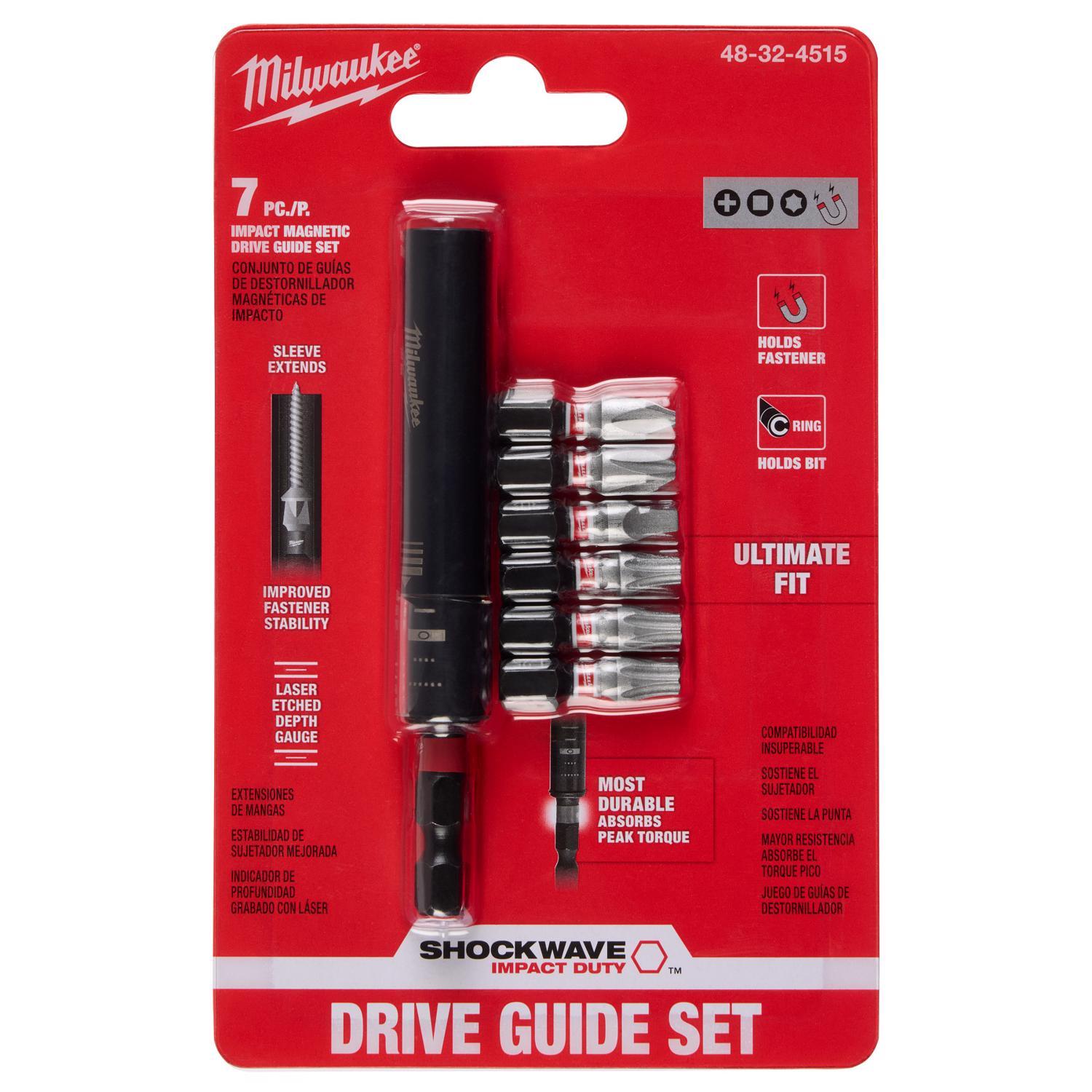 Milwaukee Shockwave Assorted 3 in. L Magnetic Drive Guide and Bit Set Alloy Steel 7 pc