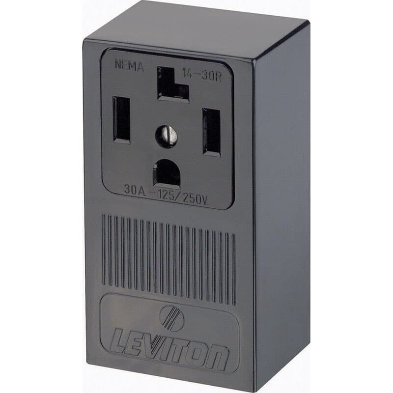 Leviton 30 amps 125/250 V Single Black Outlet 14-30R 1 pk