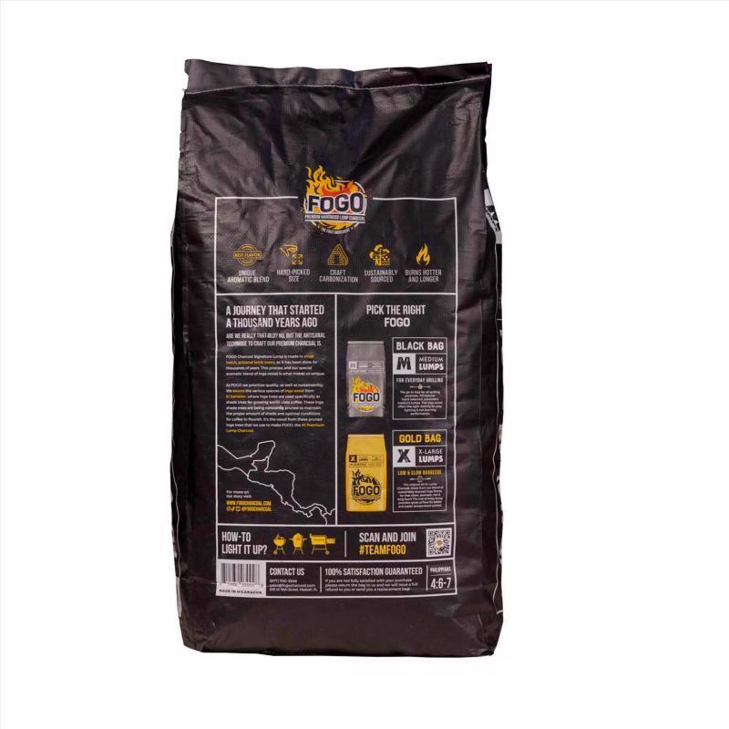FOGO Premium (Black Bag) All Natural Lump Charcoal 17.6 lb