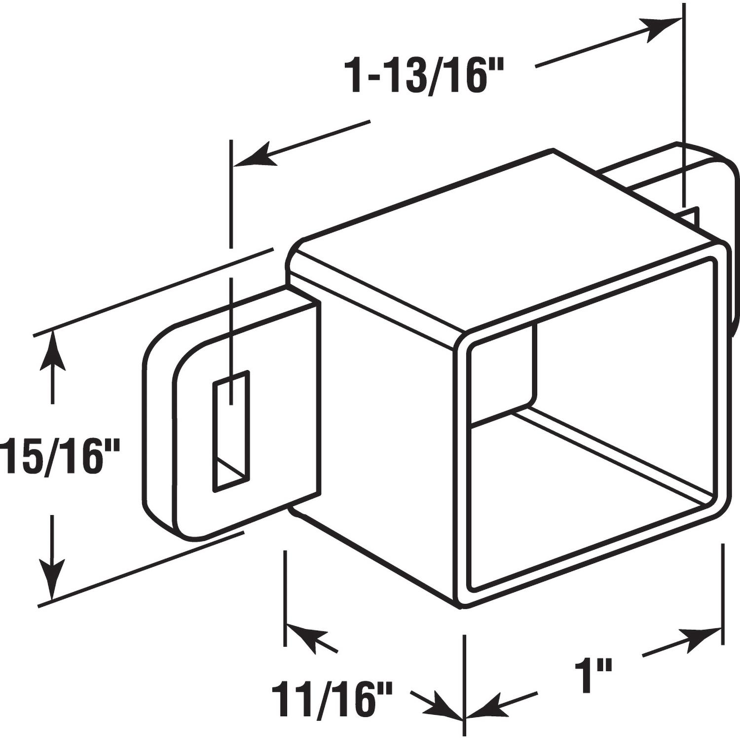 Prime-Line Plastic Center Guide Drawer Track Back Plate 2 pk