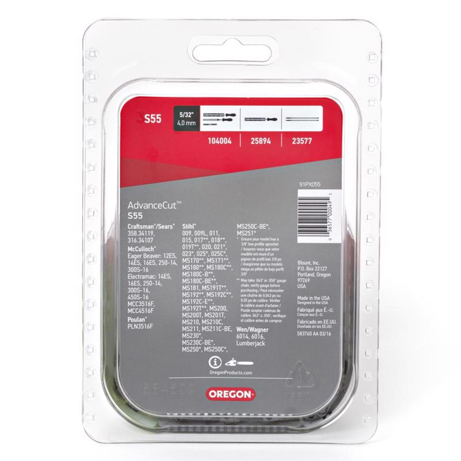 Oregon AdvanceCut S55 16 in. Chainsaw Chain 55 links