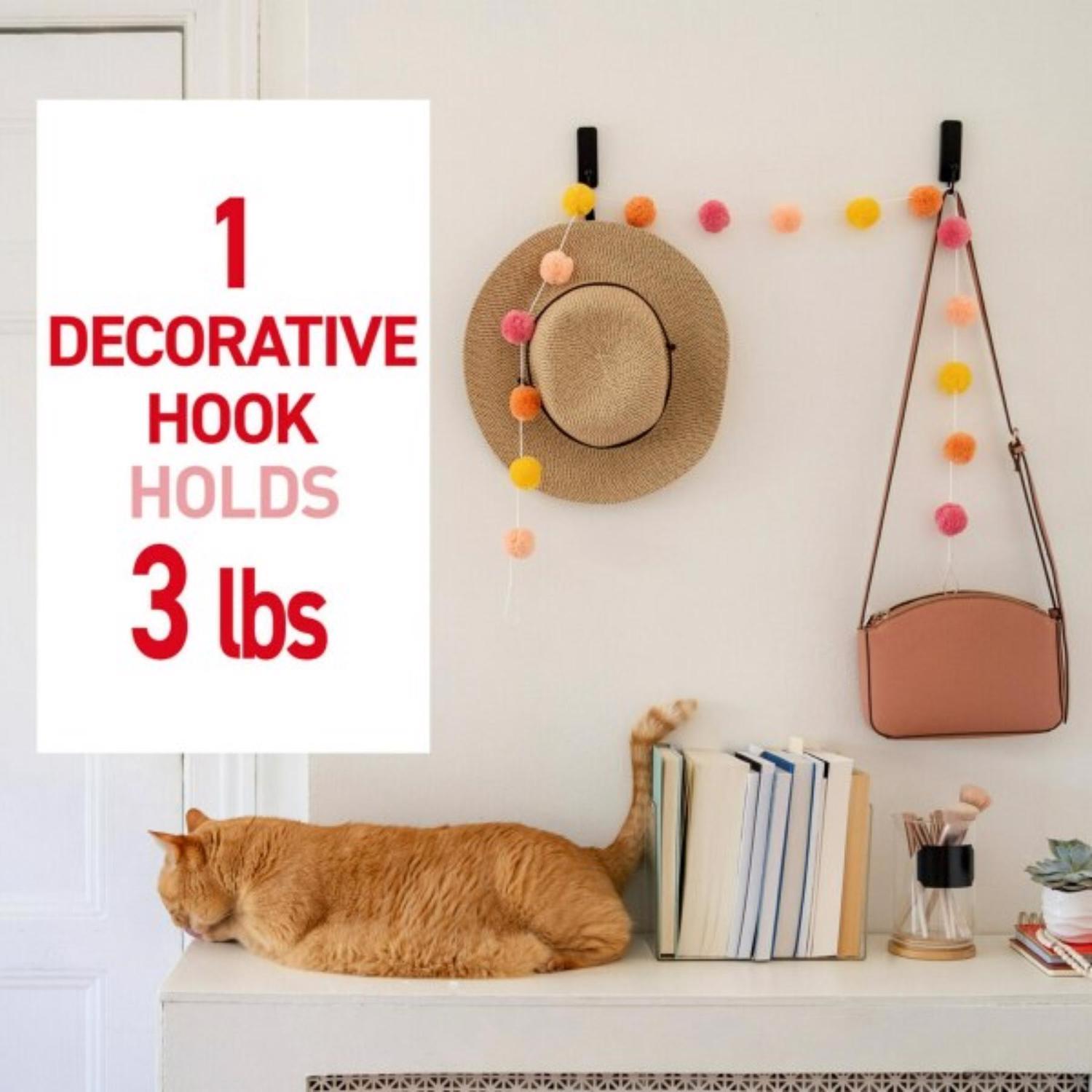 3M Command Small Plastic Hook 1 in. L 2 pk