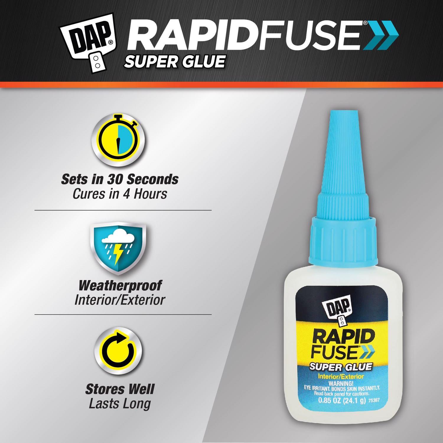 DAP RapidFuse High Strength Glue Clear All Purpose Adhesive 0.85 oz