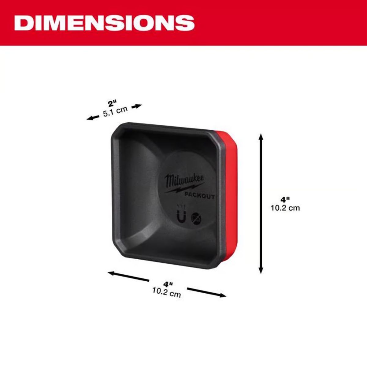 Milwaukee Packout Shop Storage Garage Organizer Magnetic Tray Black/Red