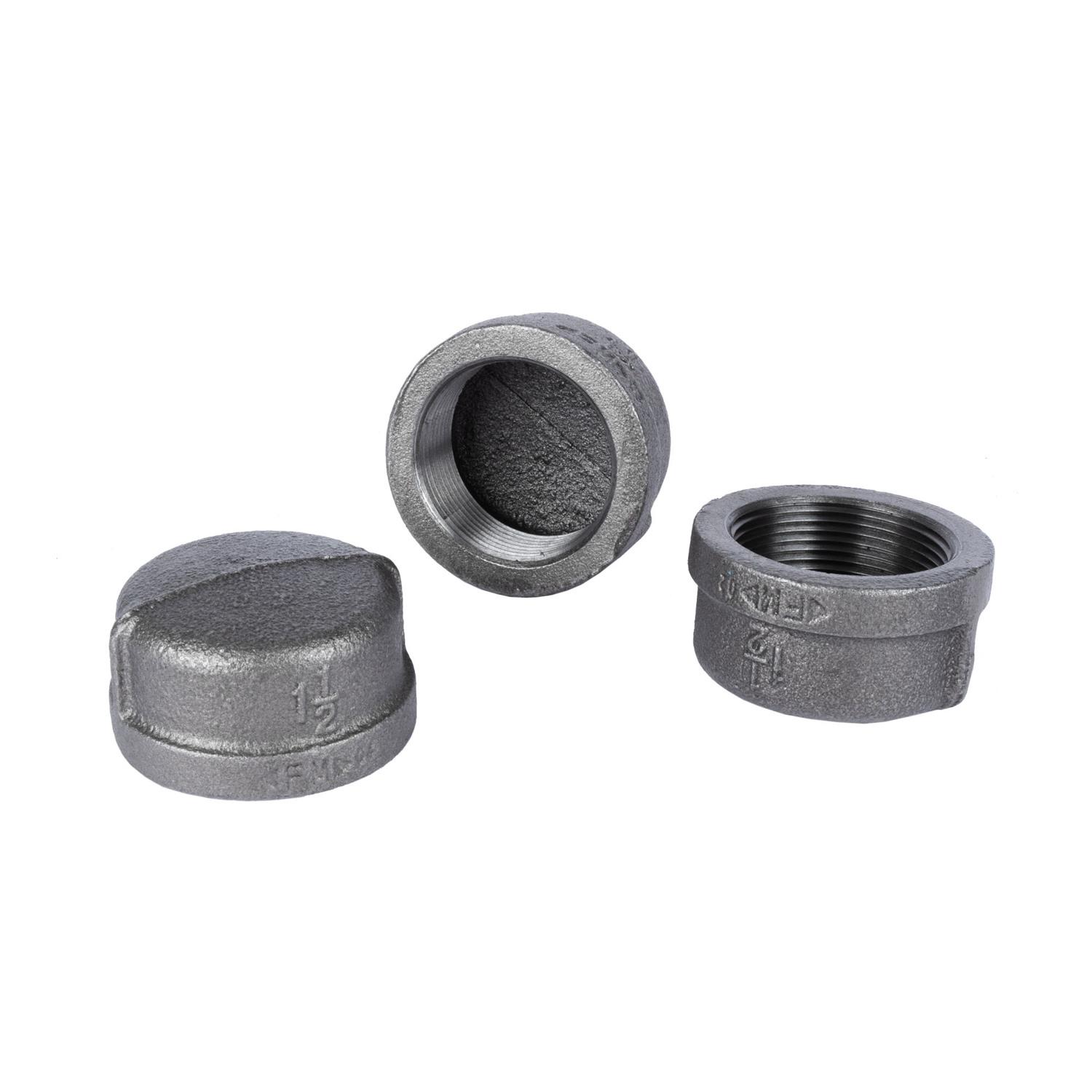 STZ Industries 1-1/2 in. FIP each Black Malleable Iron Cap