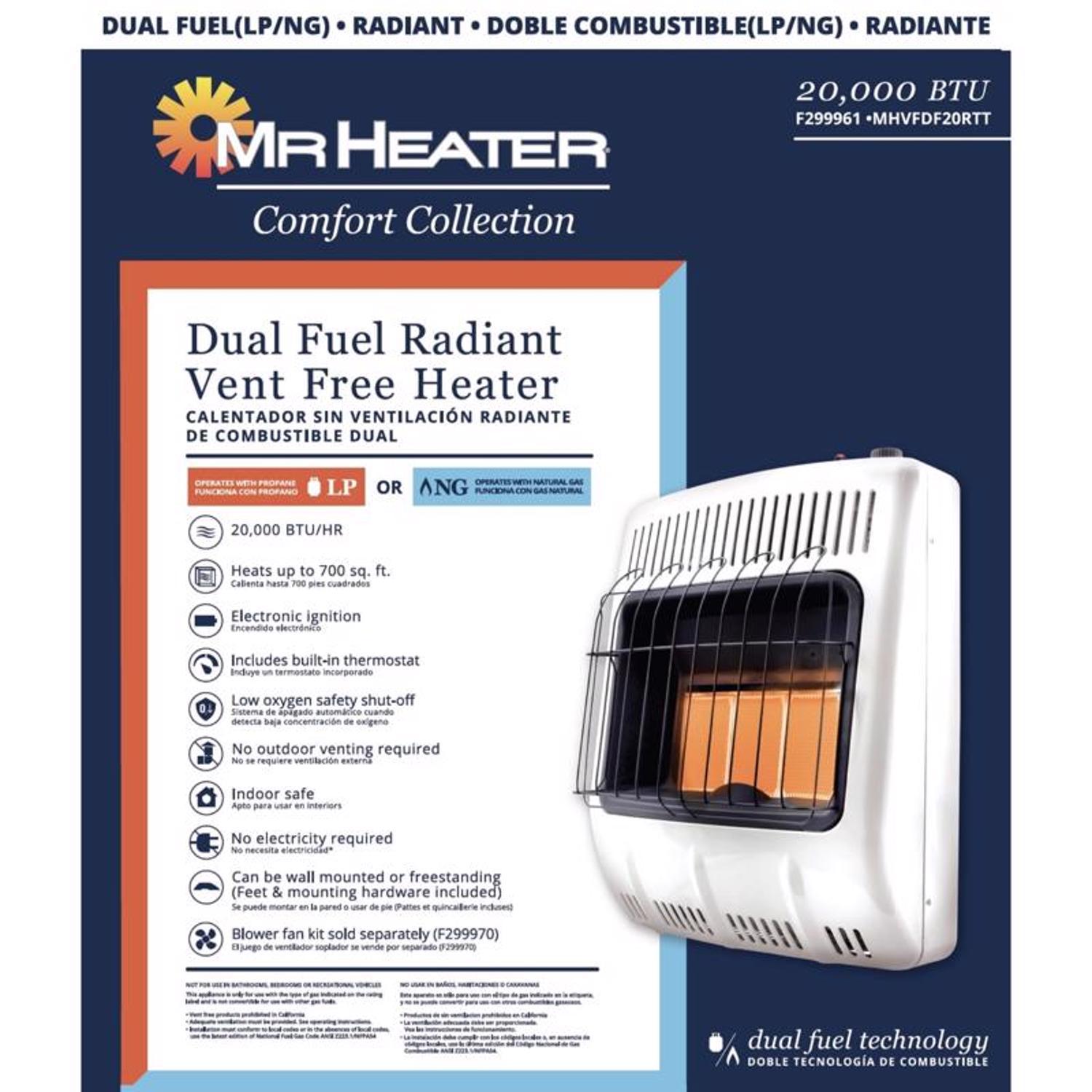Mr. Heater Comfort Collection 20000 Btu/h 700 sq ft Radiant Natural Gas/Liquid Propane Heater
