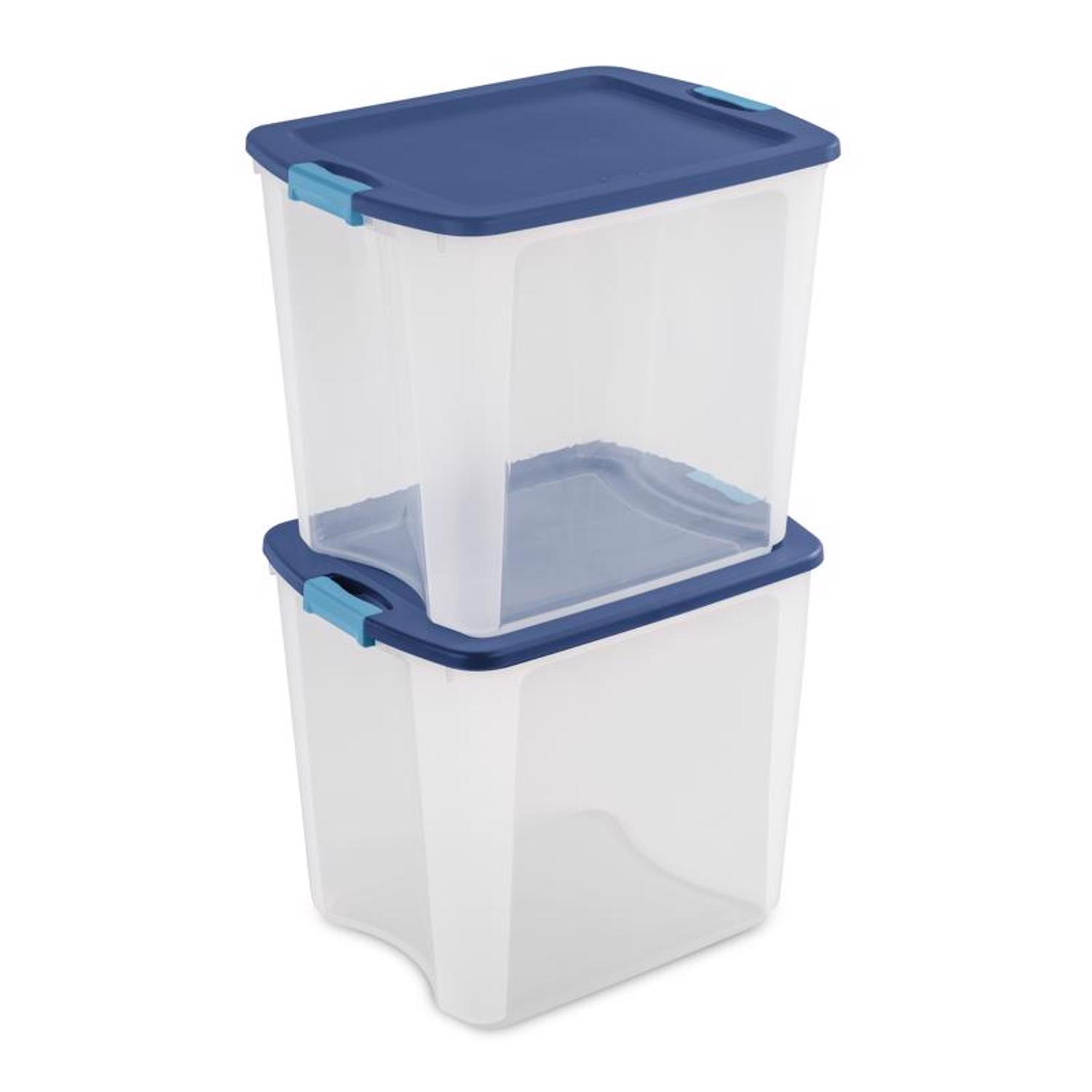Sterilite 26 gal Blue/Clear Latch Storage Box 20-1/8 in. H X 18-5/8 in. W X 23-5/8 in. D Stackable
