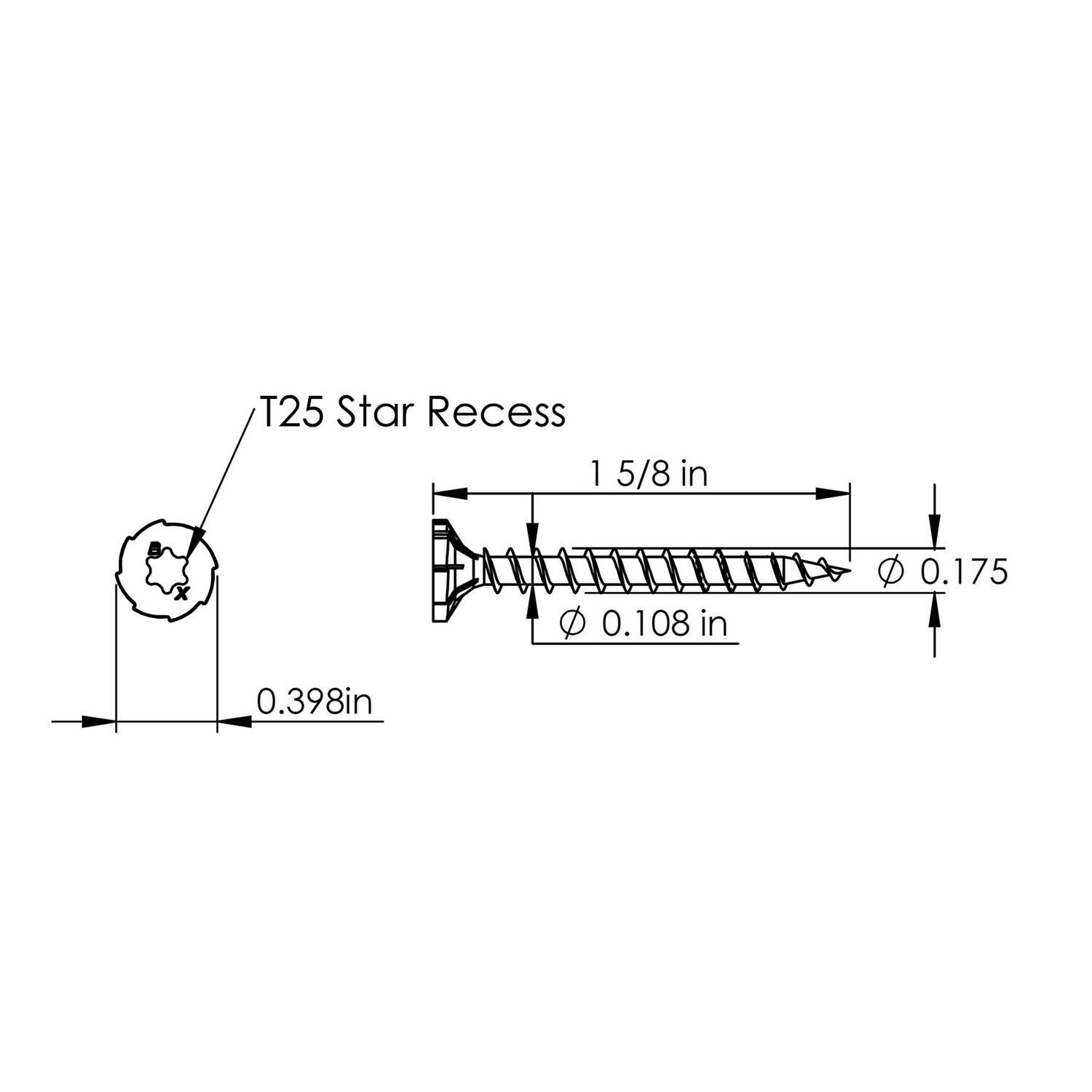 Backer-On No. 9 X 1-5/8 in. L Star Flat Head Serrated Cement Board Screws
