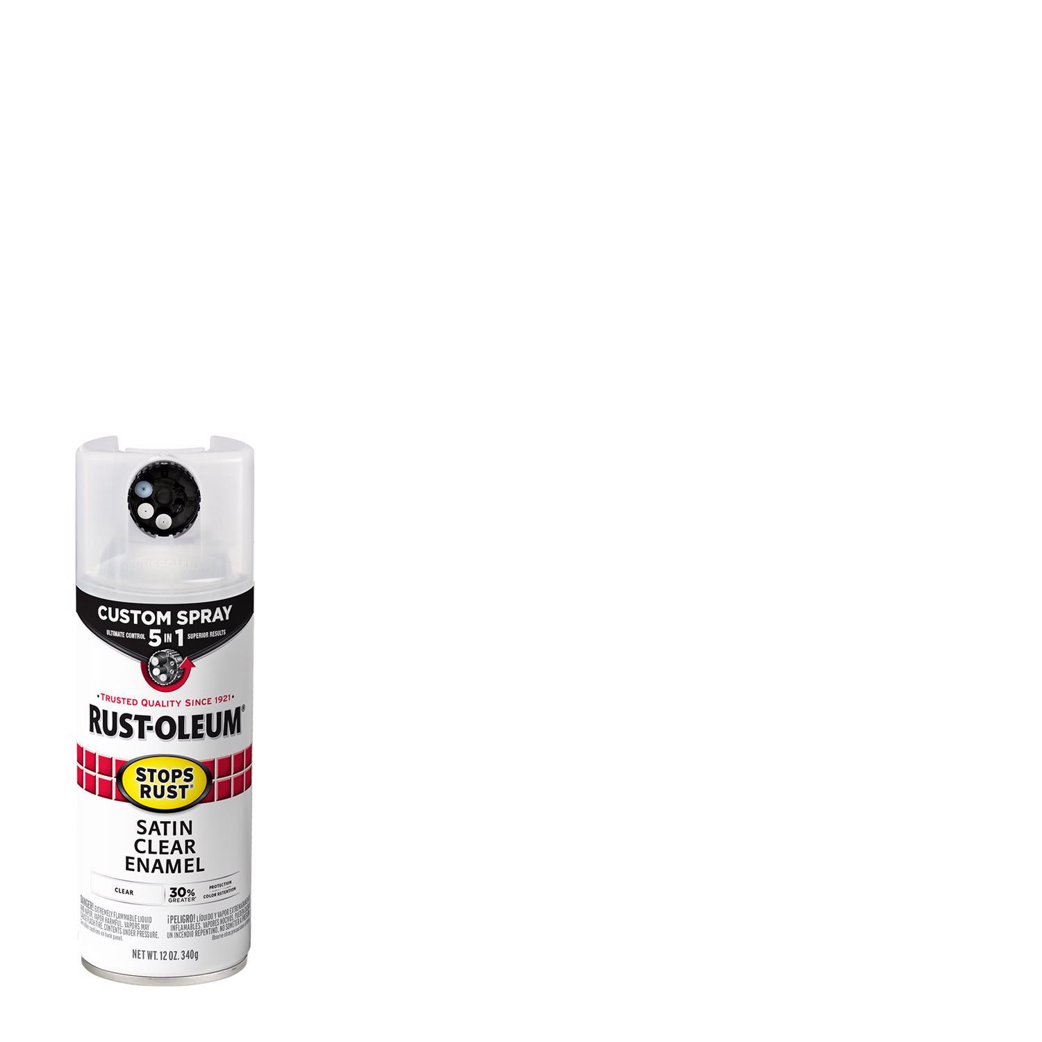 Rust-Oleum Stops Rust 5-in-1 Indoor/Outdoor Satin Crystal Clear Water-Based Protective Enamel 12 oz