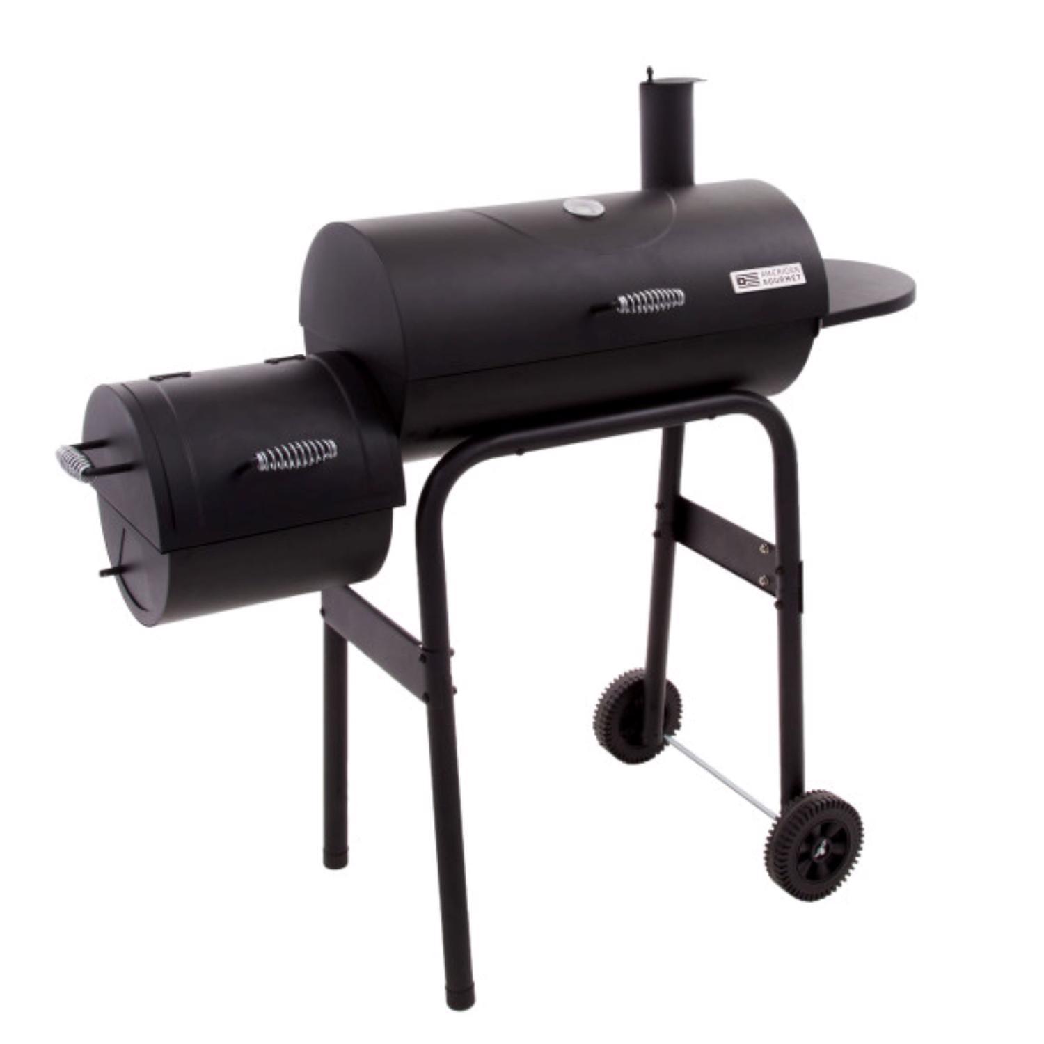 American Gourmet Charcoal Offset Smoker Black