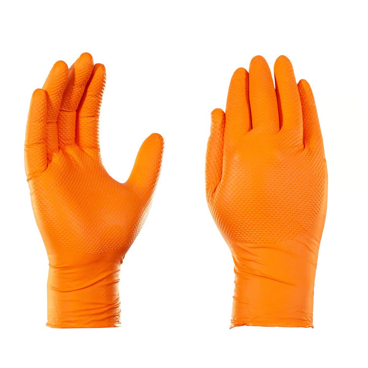 Gloveworks Nitrile Disposable Gloves One Size Fits Most Orange Powder Free 6 Pieces