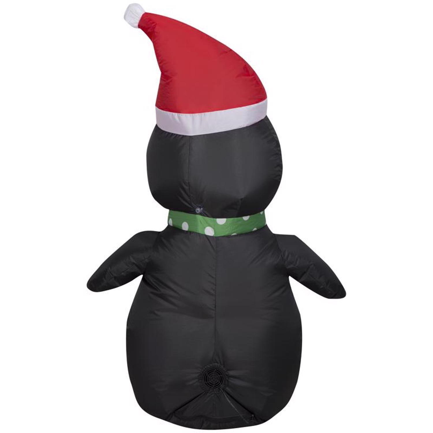 Gemmy Airblown Christmas Inflatable Penguin with Santa Hat 42 in. Inflatable