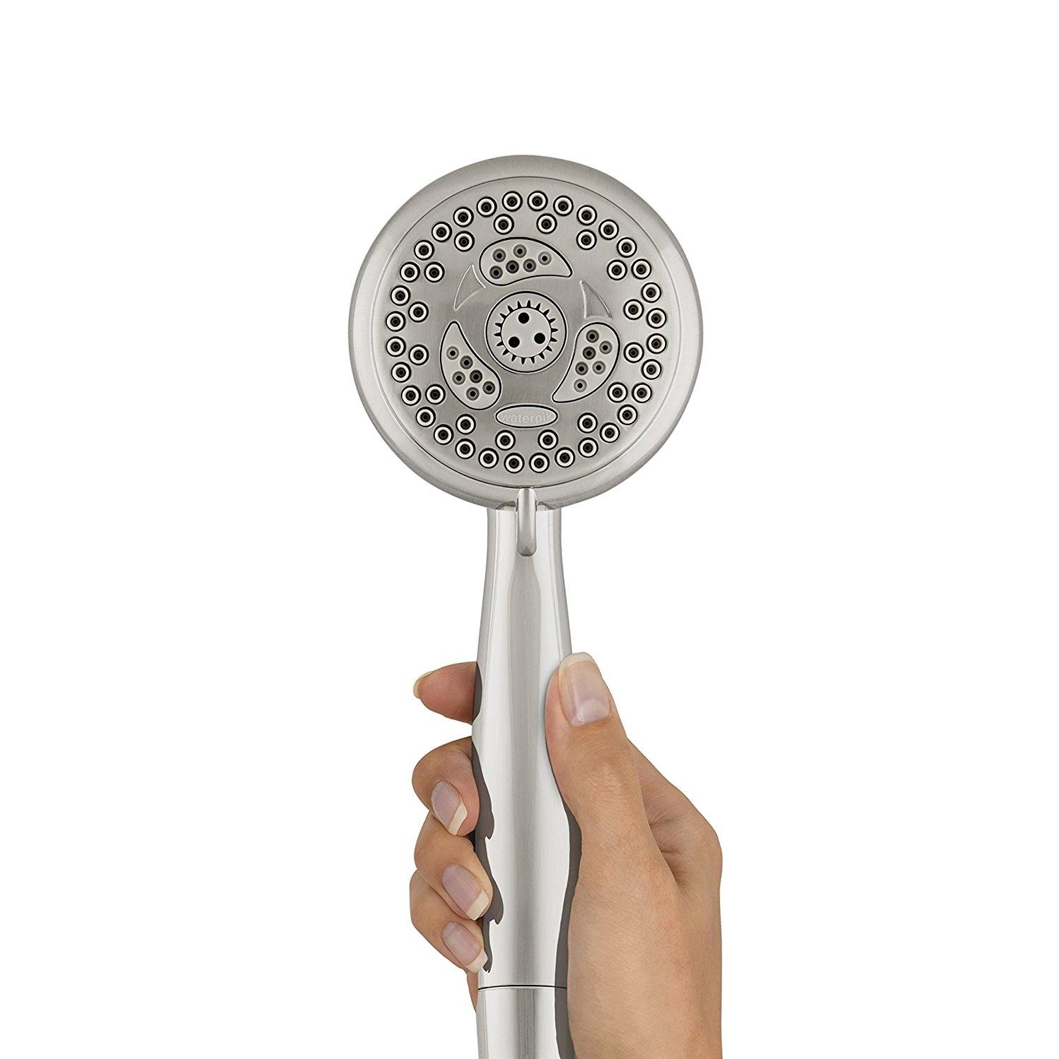 Waterpik PowerSpray Plus Brushed Nickel Plastic 6 settings Handheld Showerhead 1.8 gpm